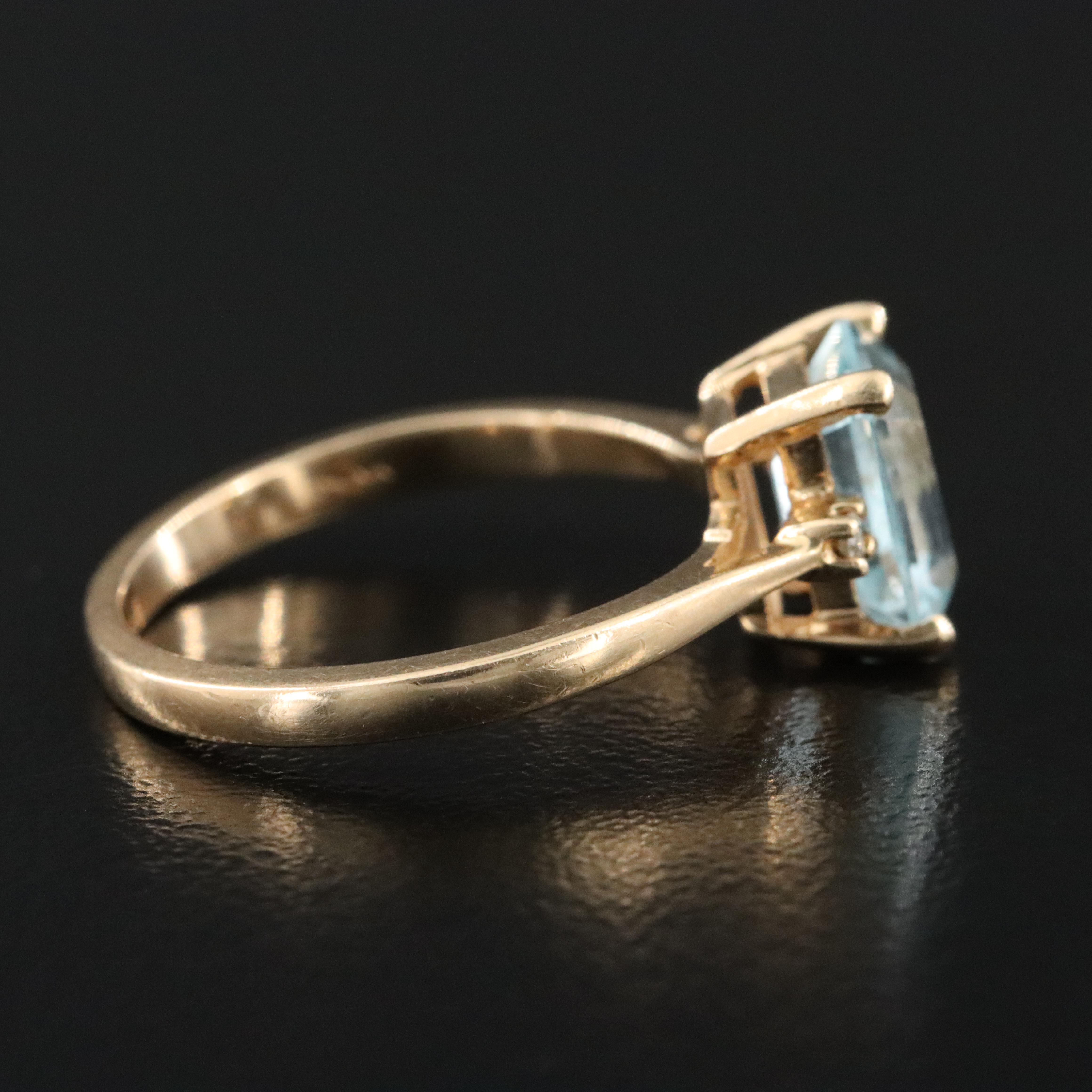 14K Topaz and Diamond Ring