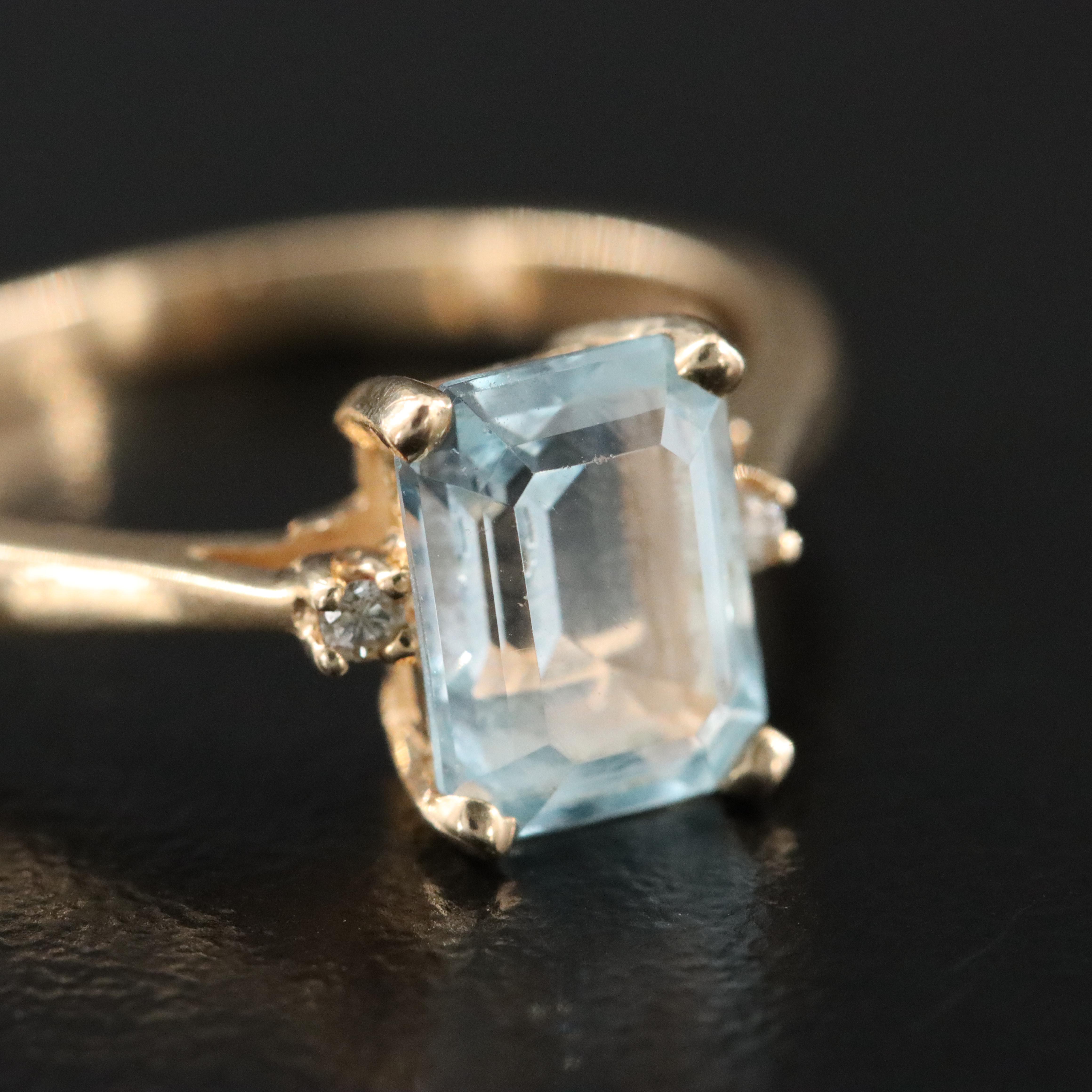 14K Topaz and Diamond Ring