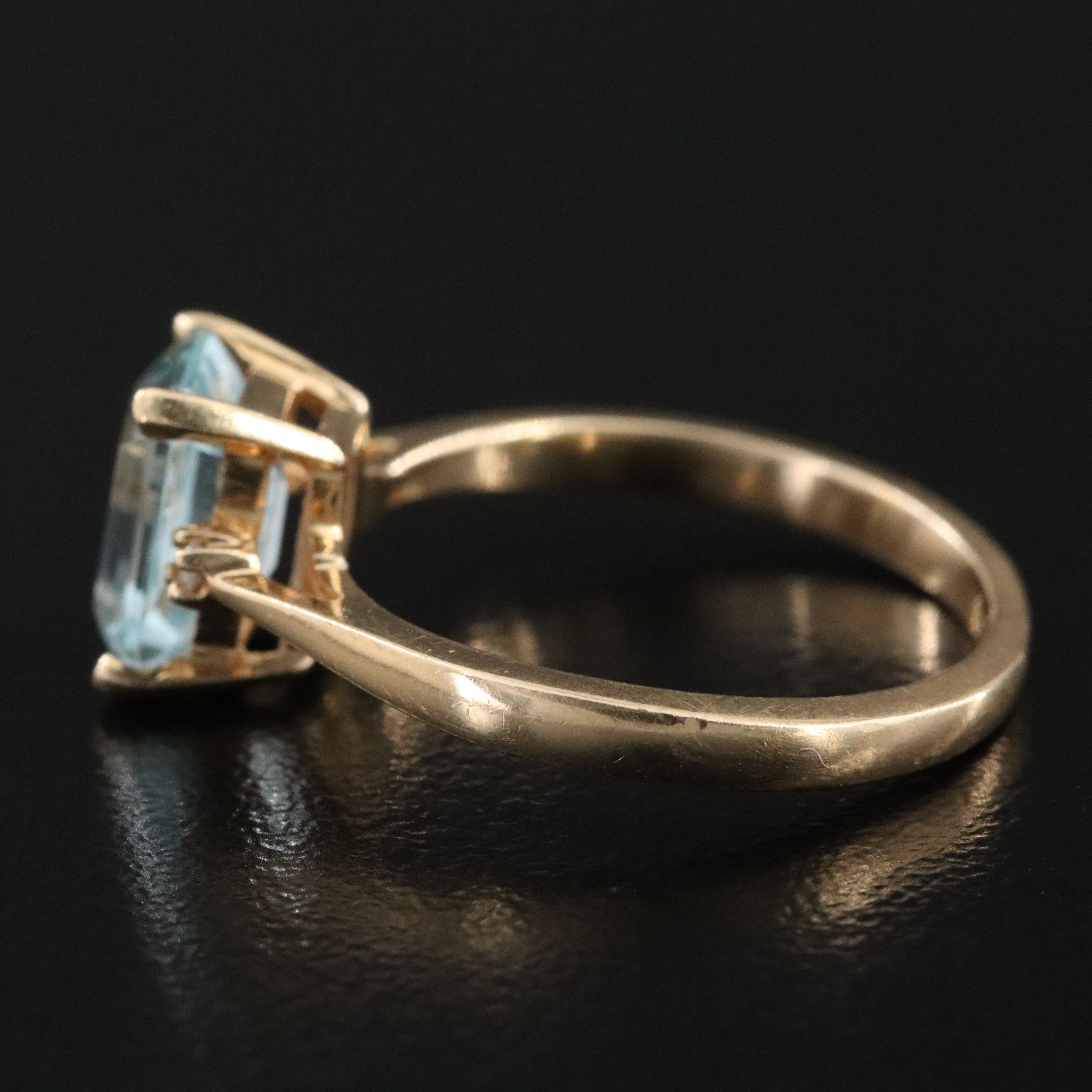 14K Topaz and Diamond Ring