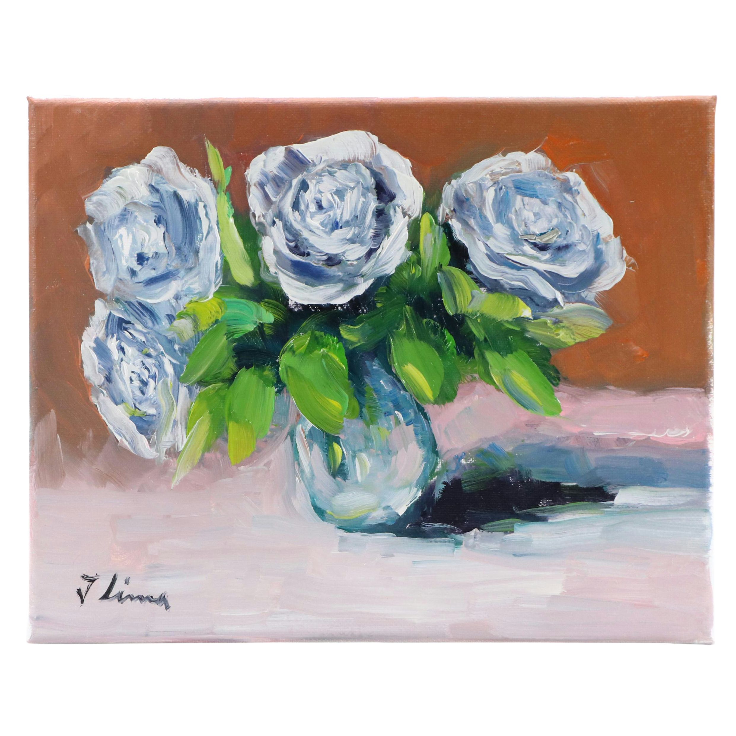 José M. Lima Floral Still Life Oil Painting, 2025