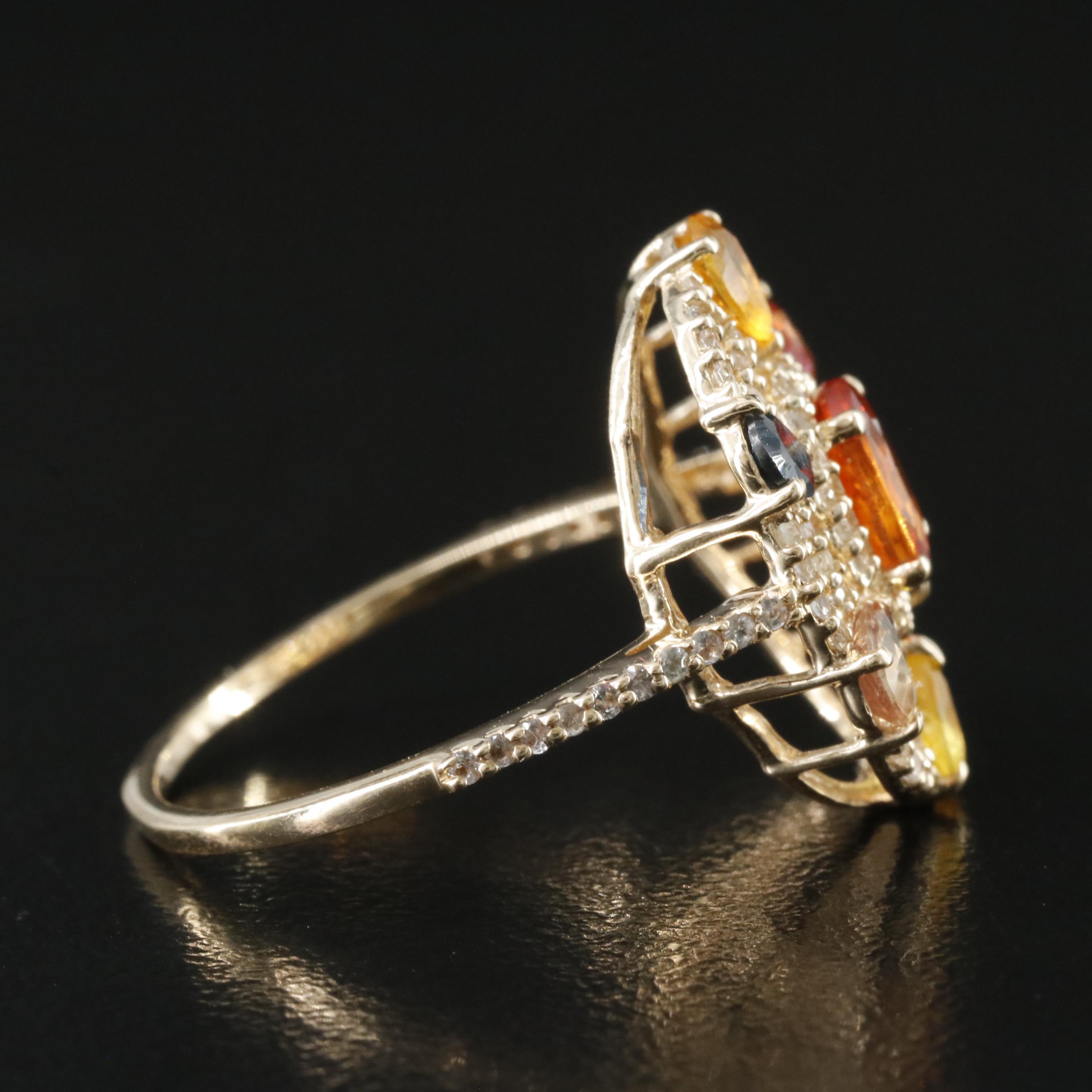 14K Sapphire and White Sapphire Ring