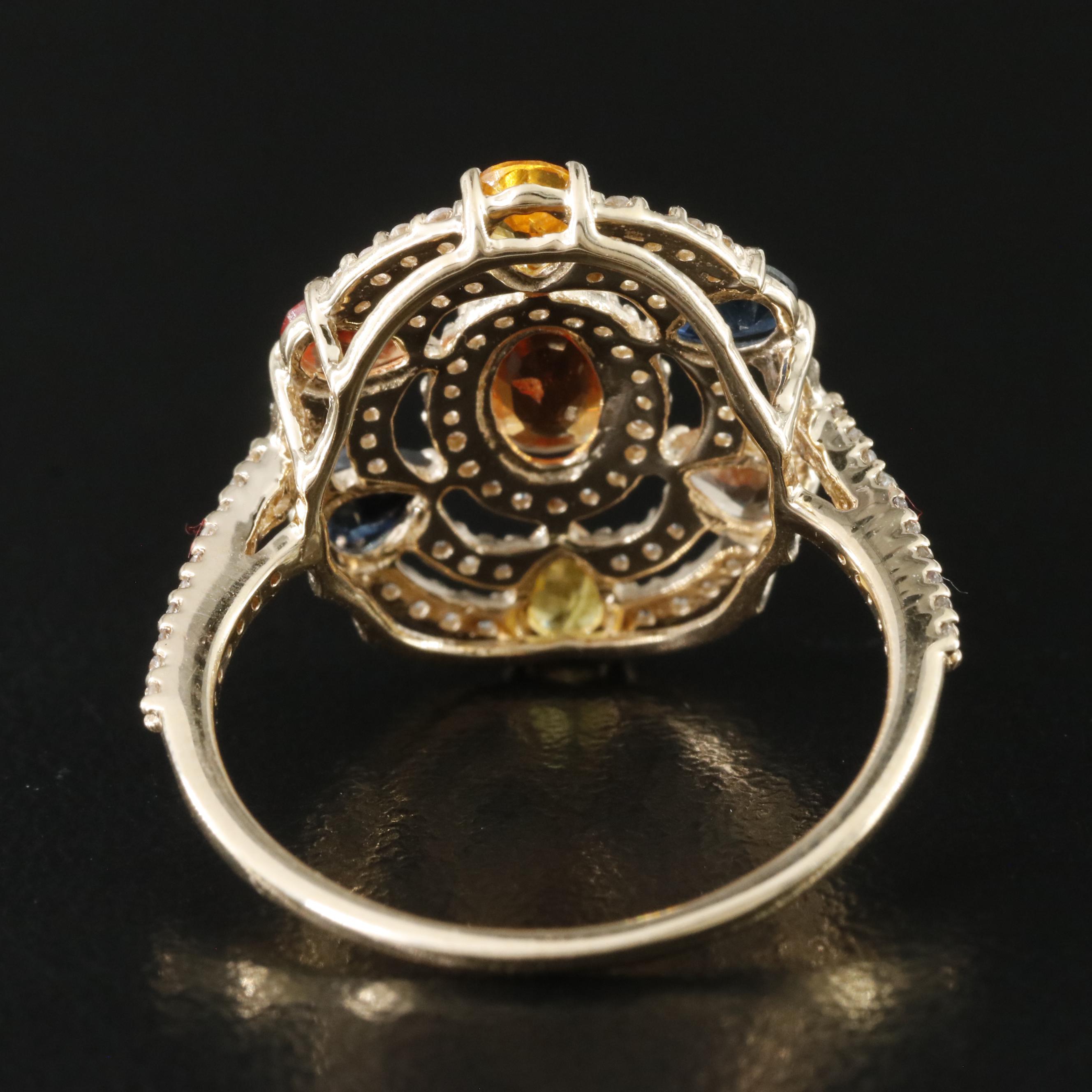 14K Sapphire and White Sapphire Ring