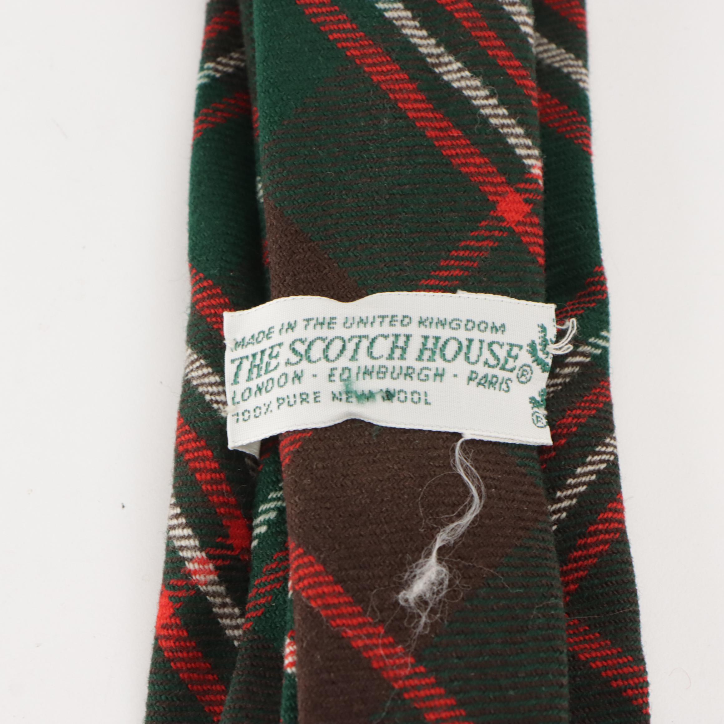 Vintage Patterned Silk and Wool Neckties Featuring Brooks Brothers