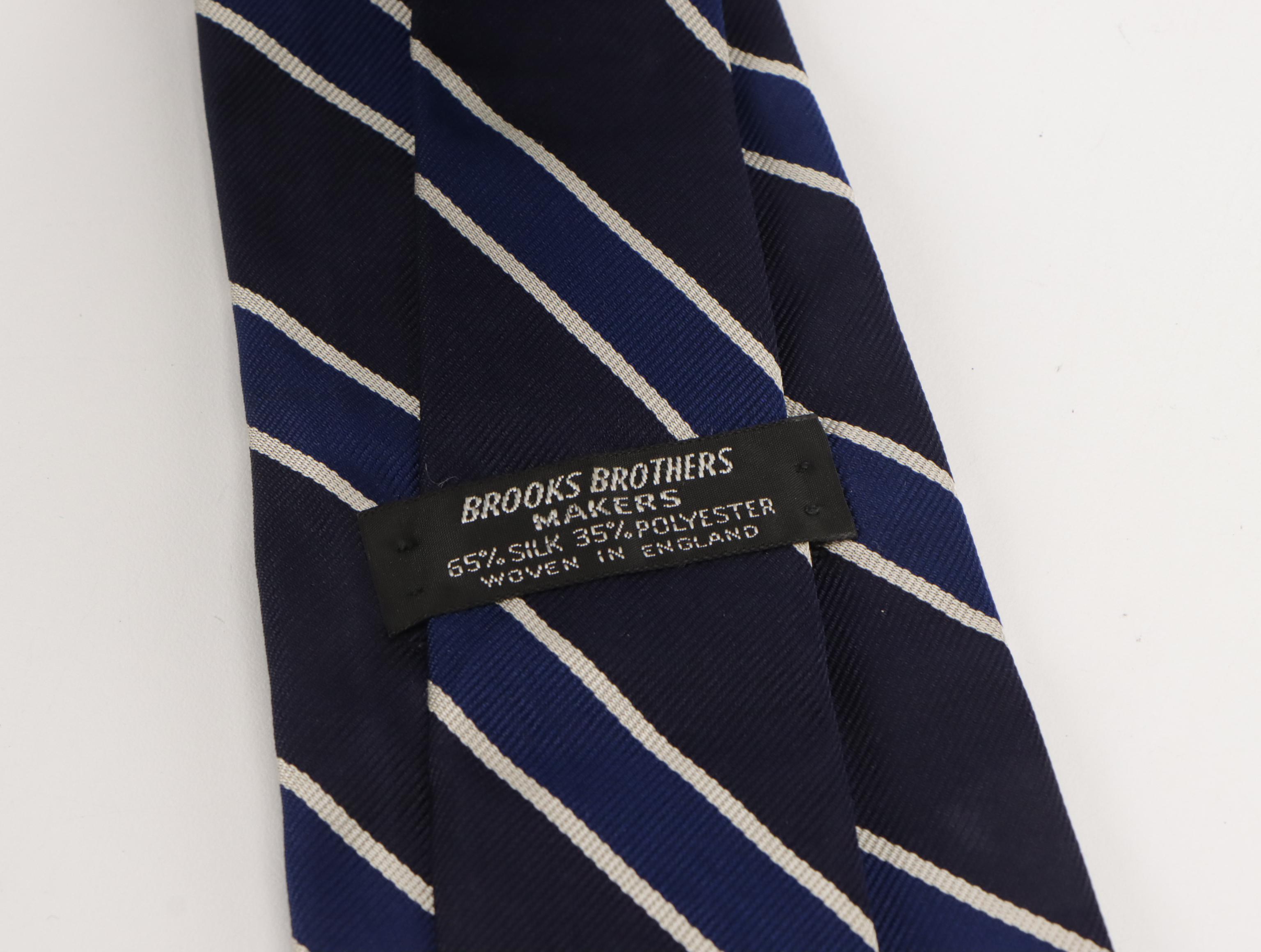 Vintage Patterned Silk and Wool Neckties Featuring Brooks Brothers