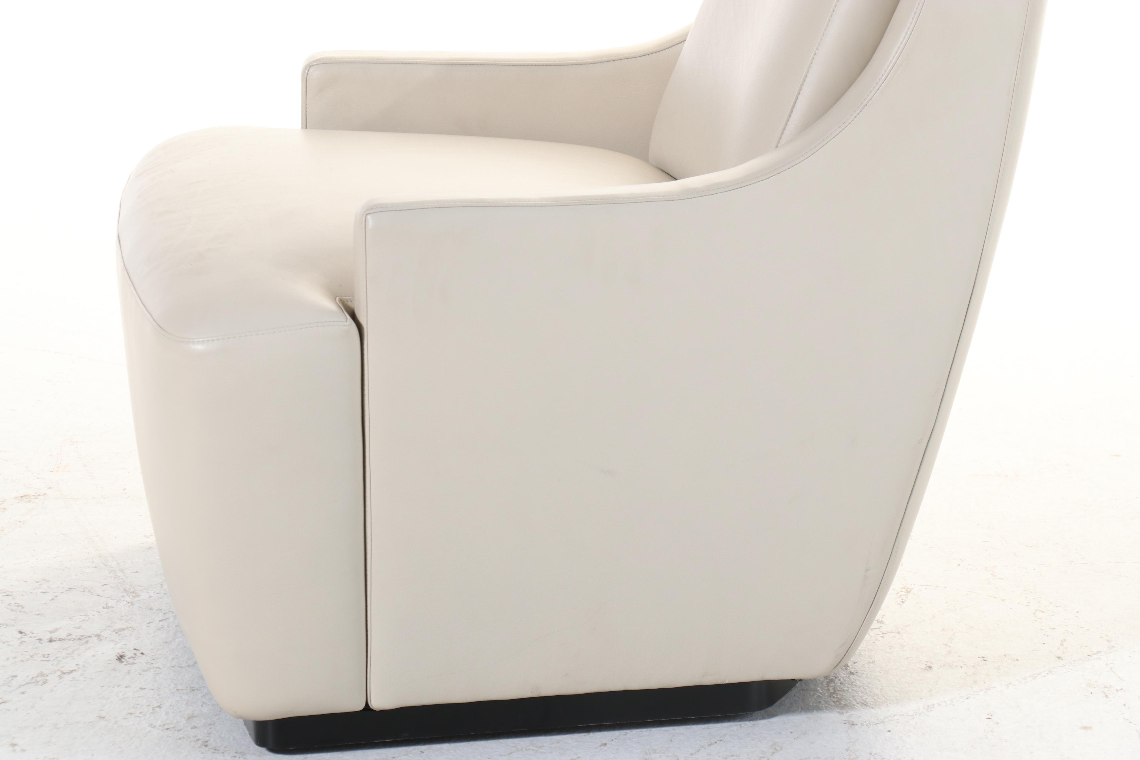 Hickory Business Furniture Modernist Style Faux Leather Swivel Club Chair, 2015