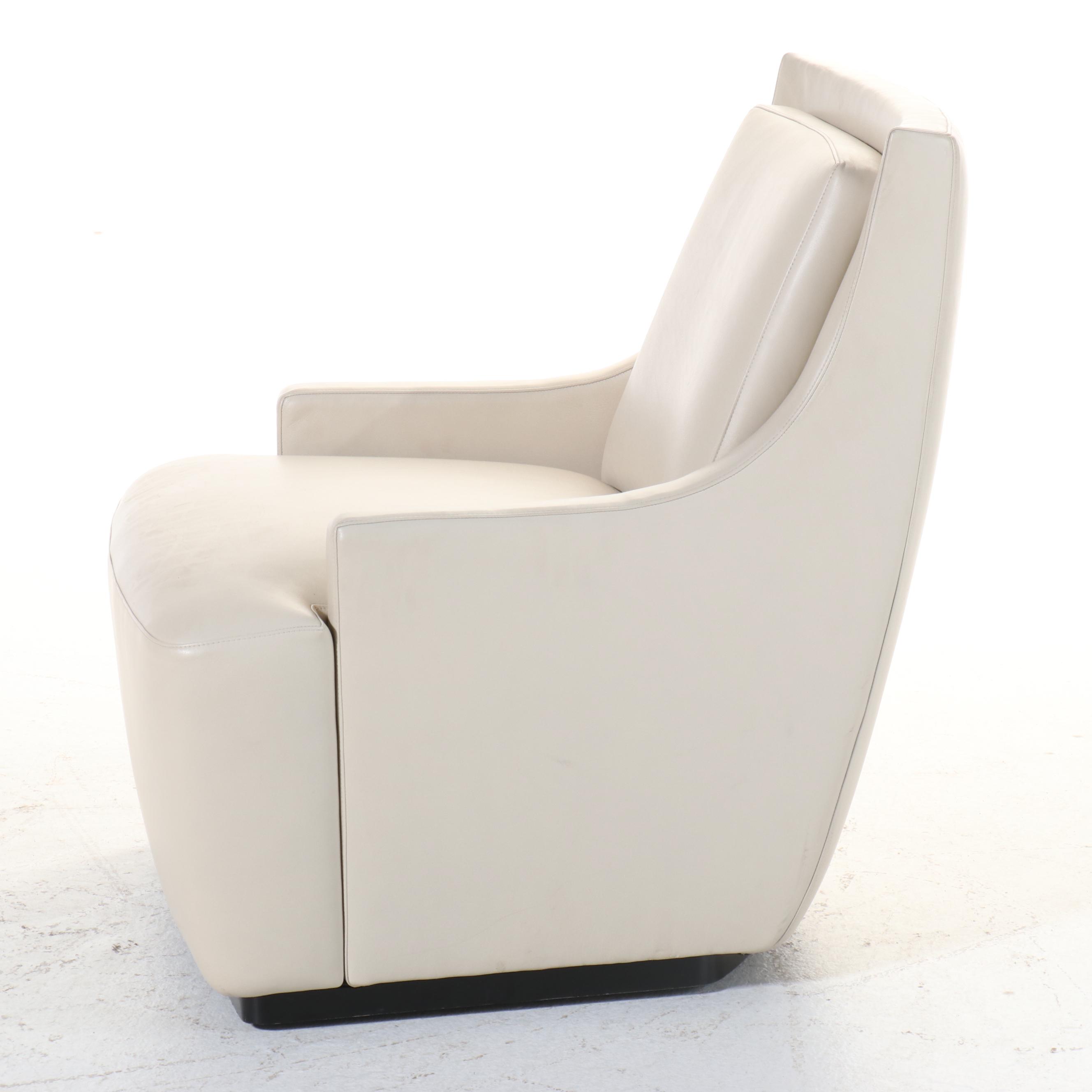 Hickory Business Furniture Modernist Style Faux Leather Swivel Club Chair, 2015