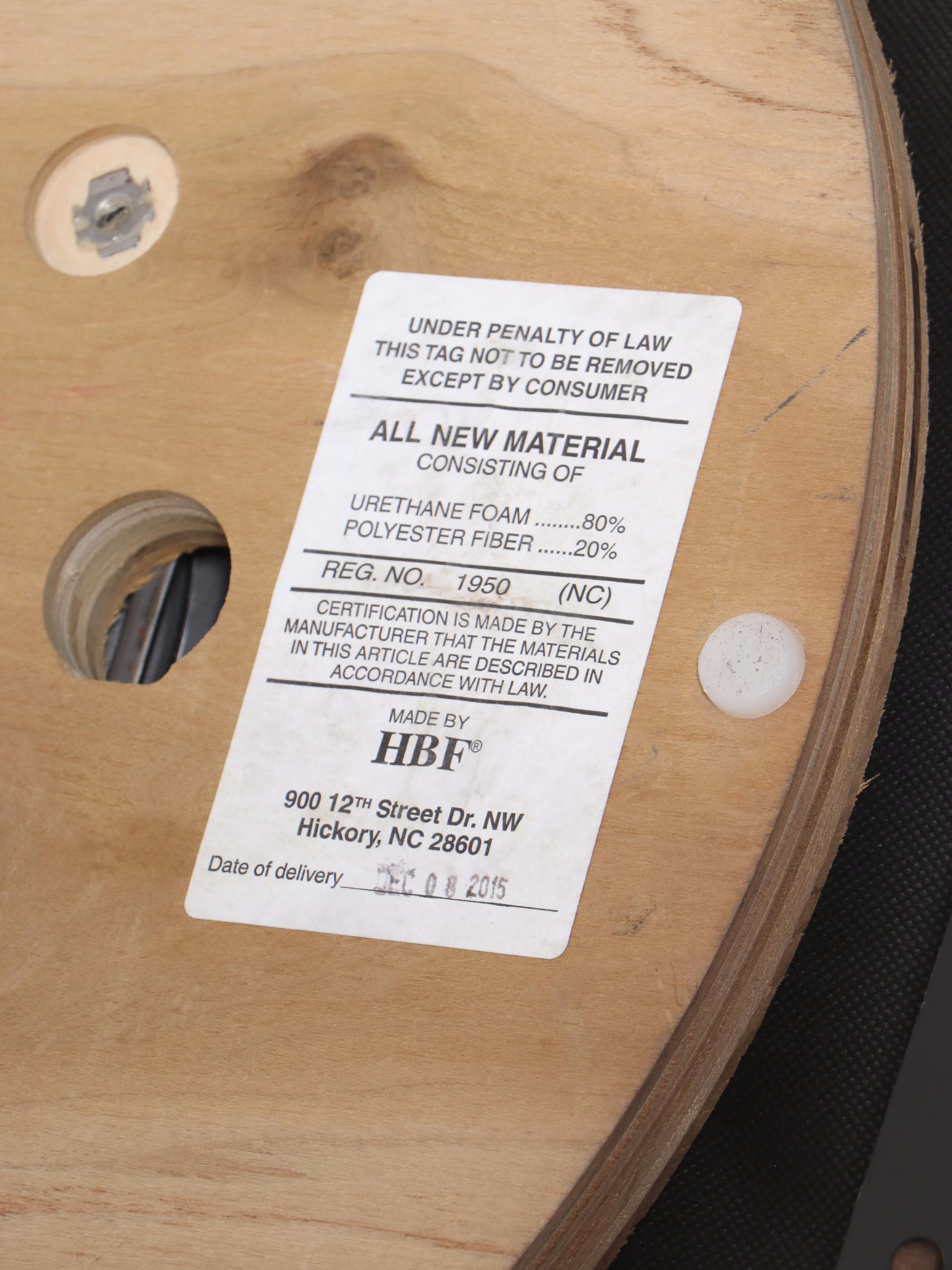 Hickory Business Furniture Modernist Style Faux Leather Swivel Club Chair, 2015