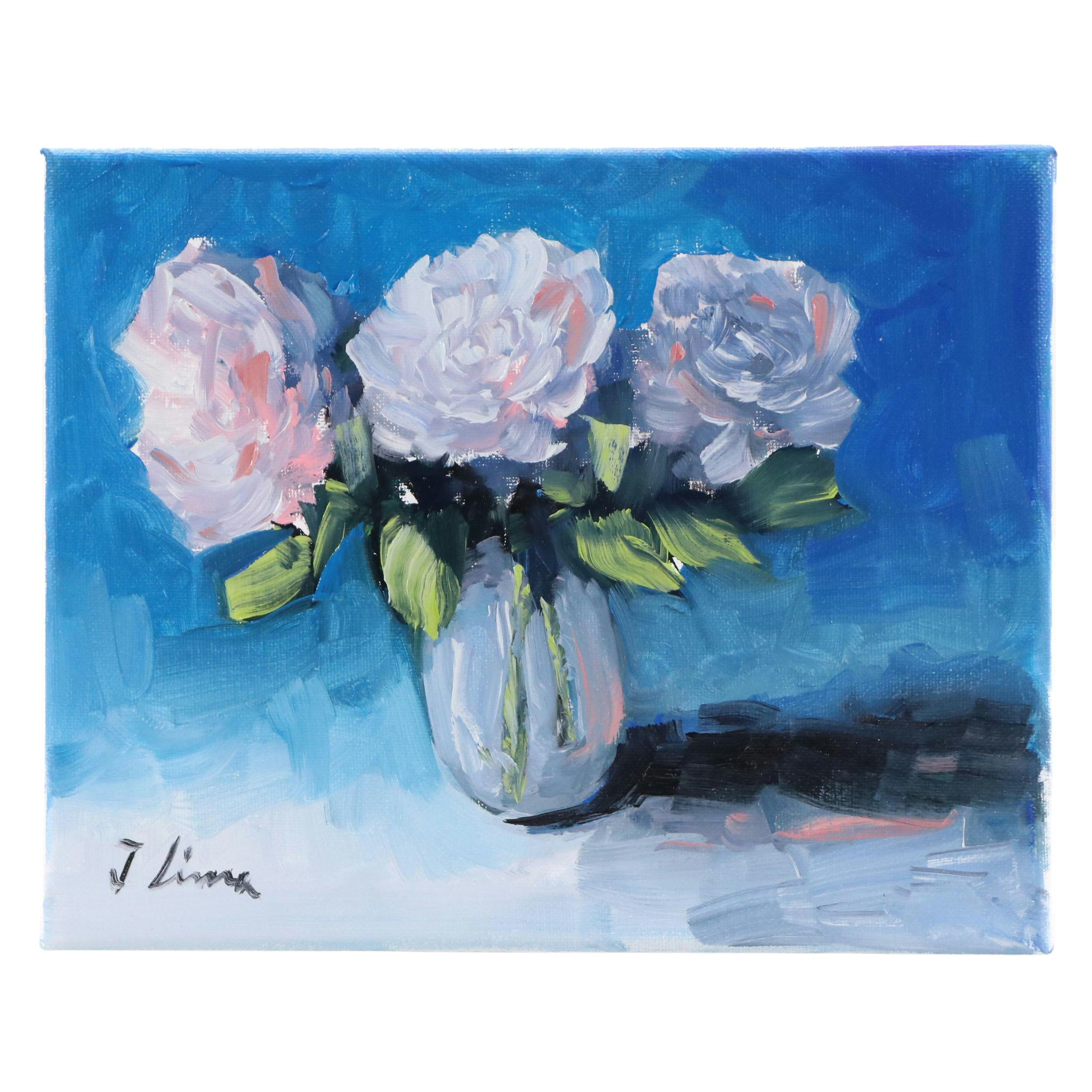 José M. Lima Floral Still Life Oil Painting, 2025