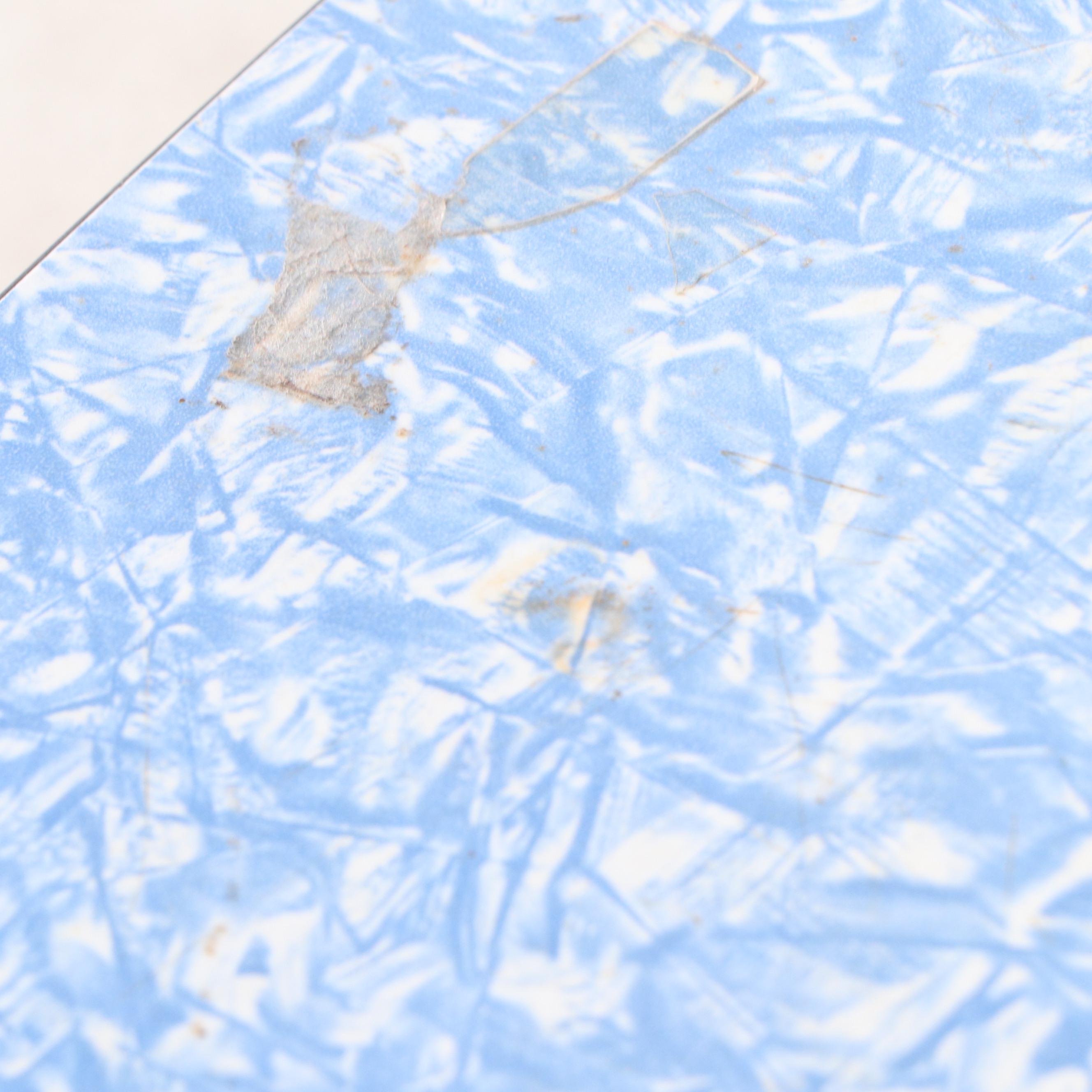 Mid Century Aluminum and Laminate Drop Leaf Table