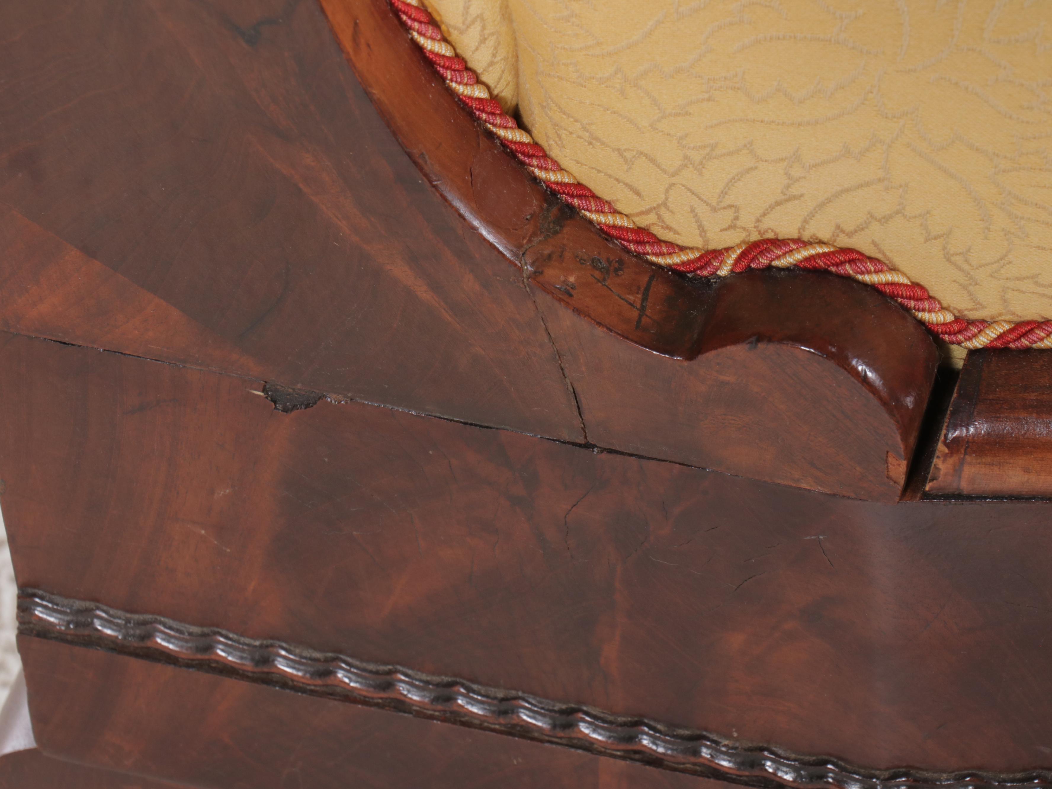 Victorian Style Mahogany Upholstered Sofa