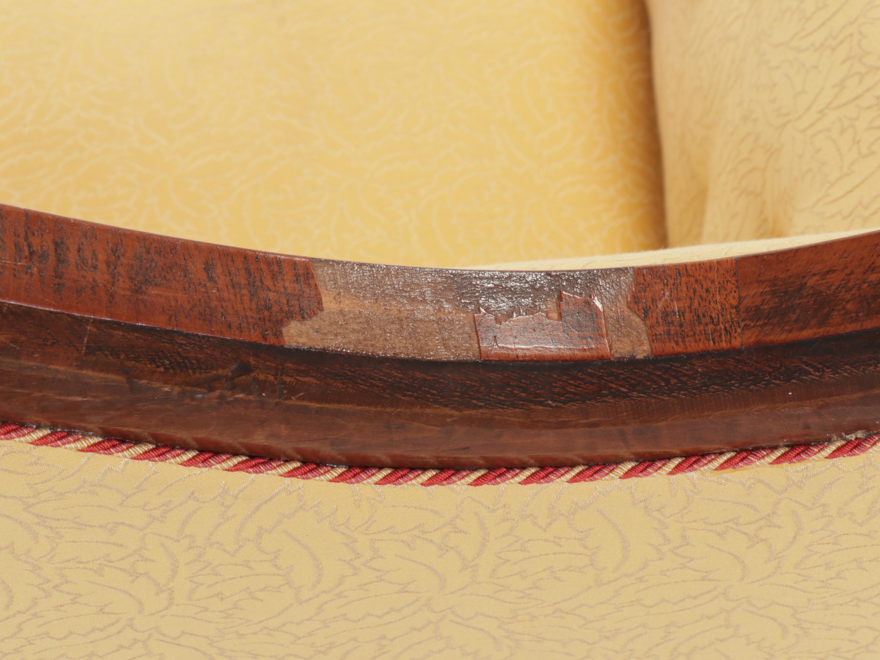 Victorian Style Mahogany Upholstered Sofa