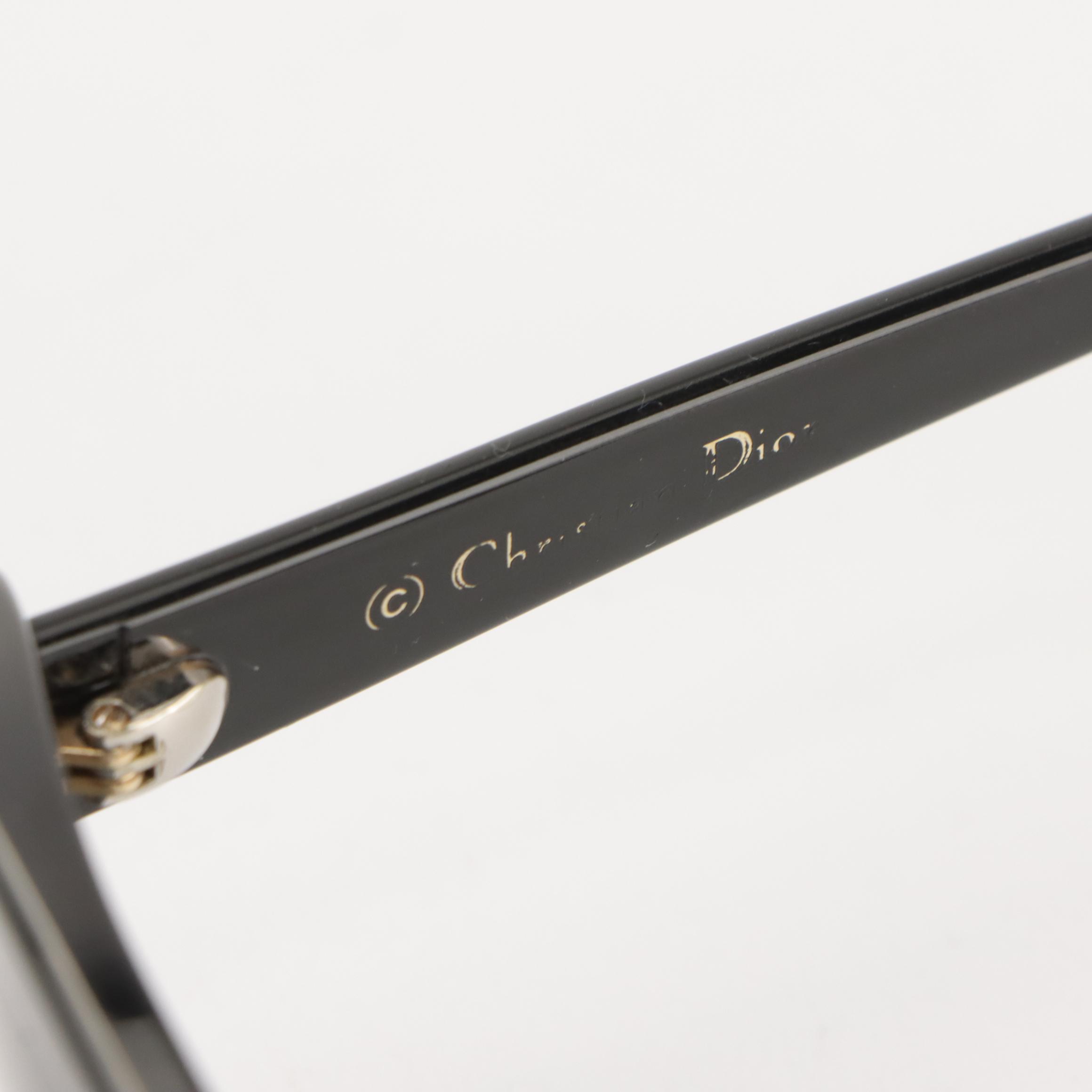 Christian Dior Promesse Prescription & Polarized Black Crystal Cateye Sunglasses