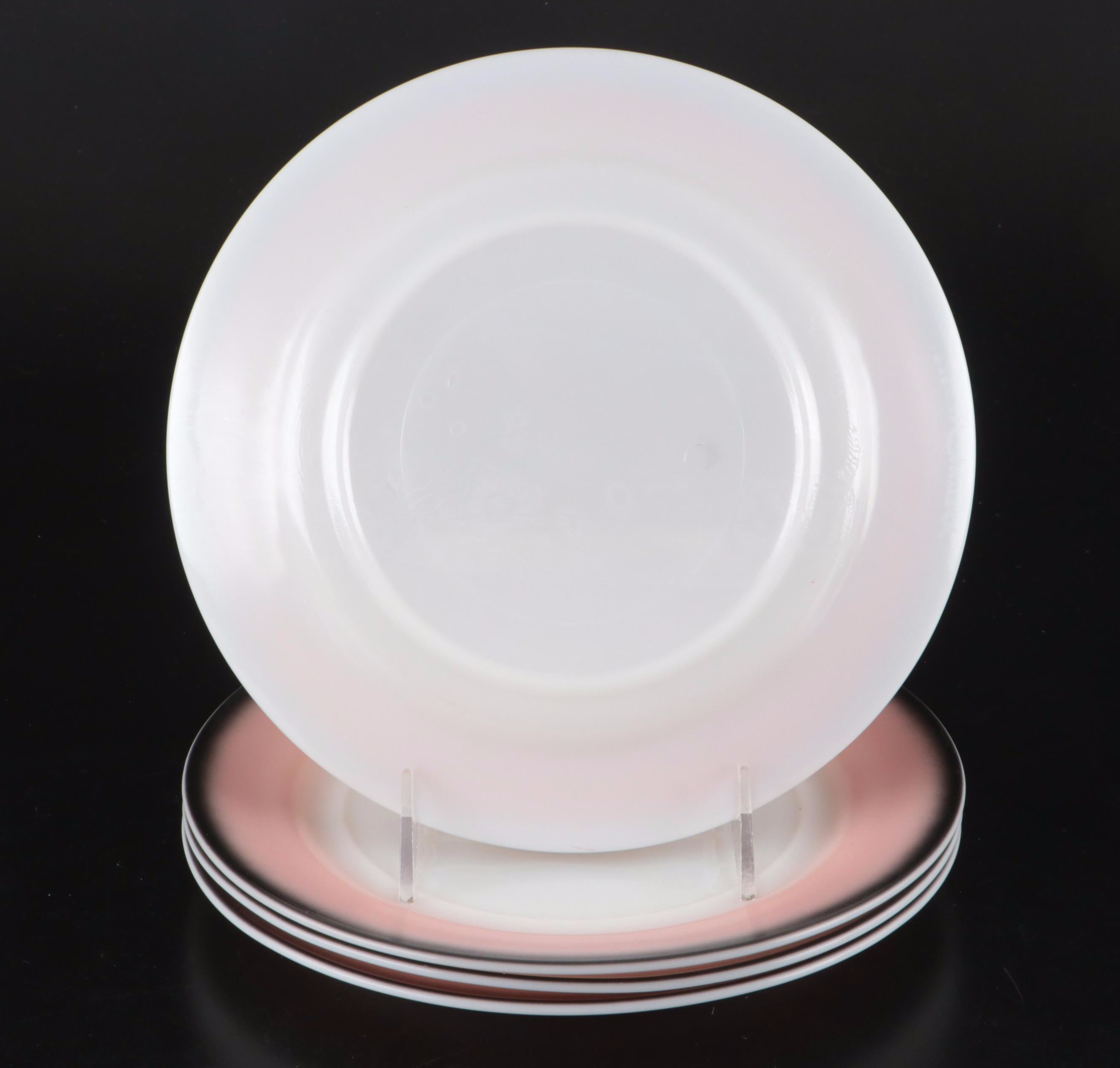 Hazel-Atlas "Informal" Mid Century Modern Pink and Charcoal Glass Teaware