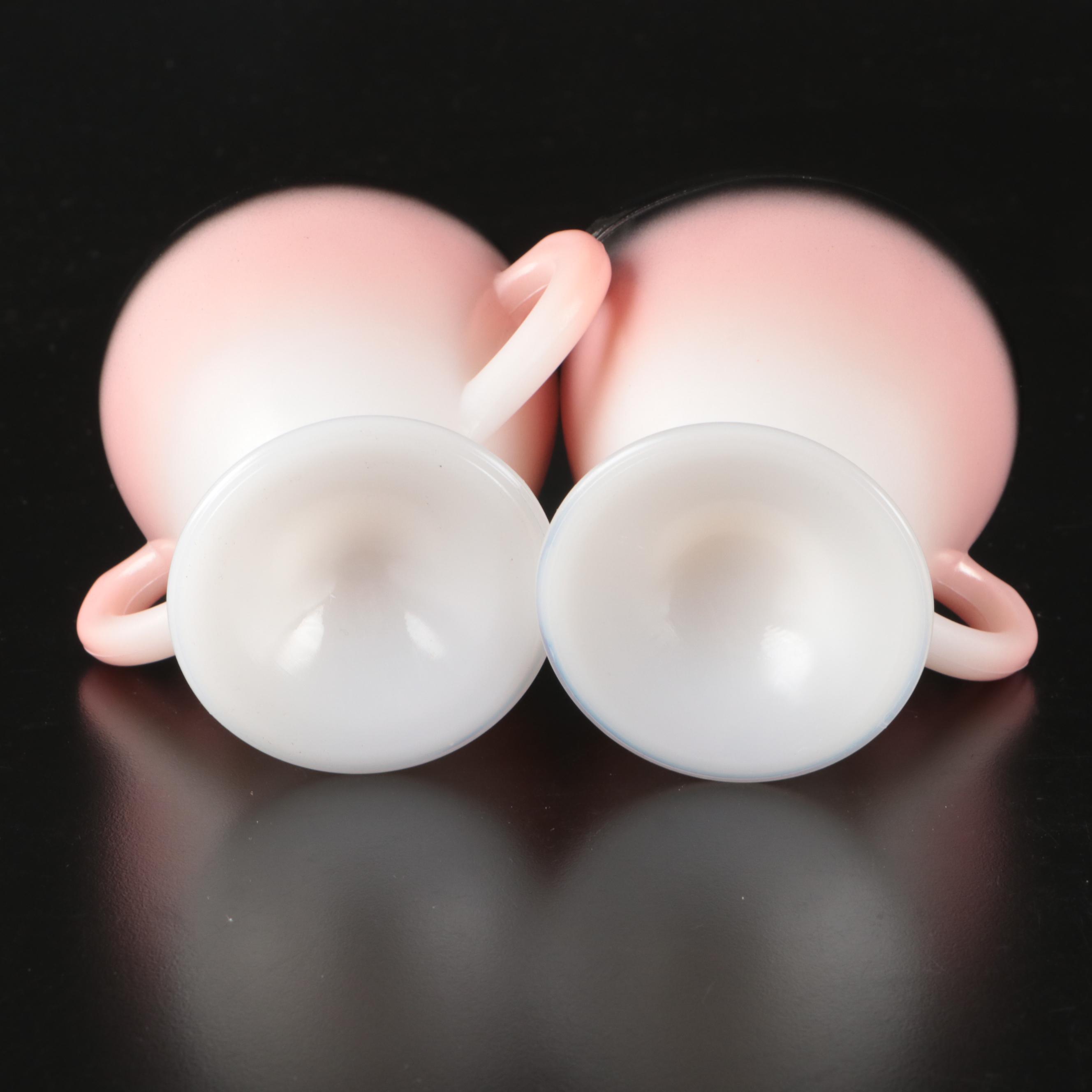 Hazel-Atlas "Informal" Mid Century Modern Pink and Charcoal Glass Teaware