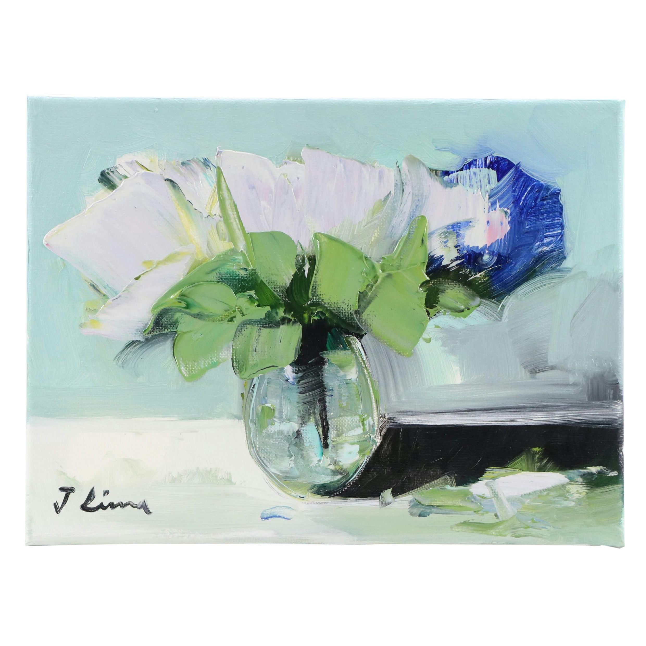José M. Lima Floral Still Life Oil Painting, 2025