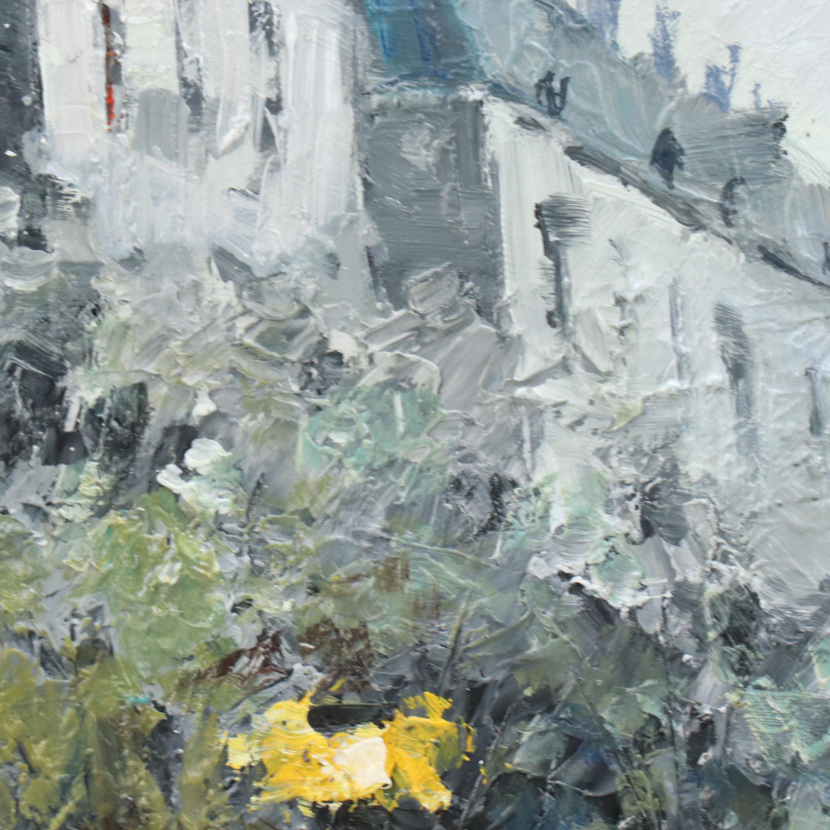 Impasto Parisian Street Scene Oil Painting, Late 20th Century