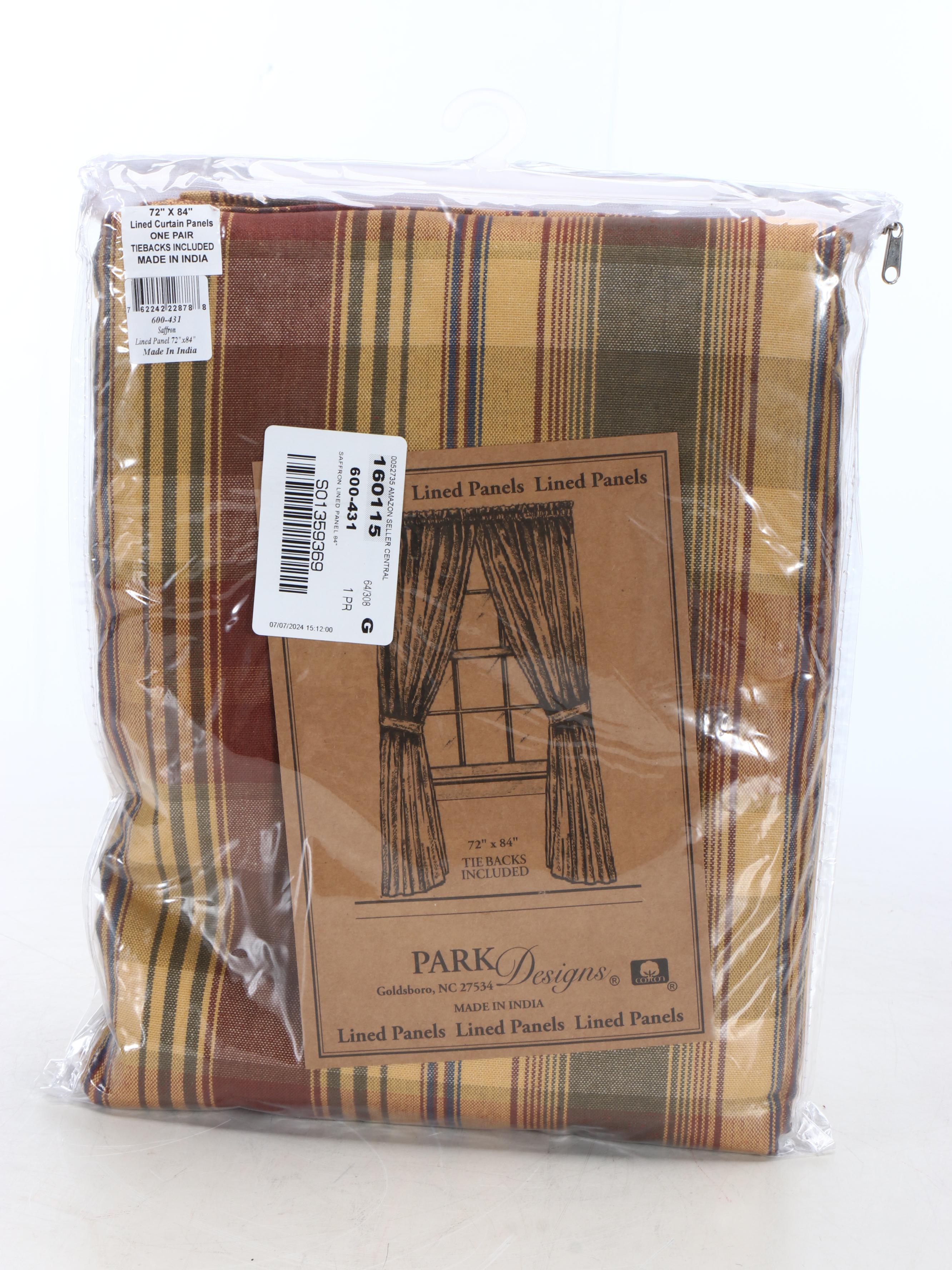 Park Designs " Saffron" Lined Curtain Panels and Valances