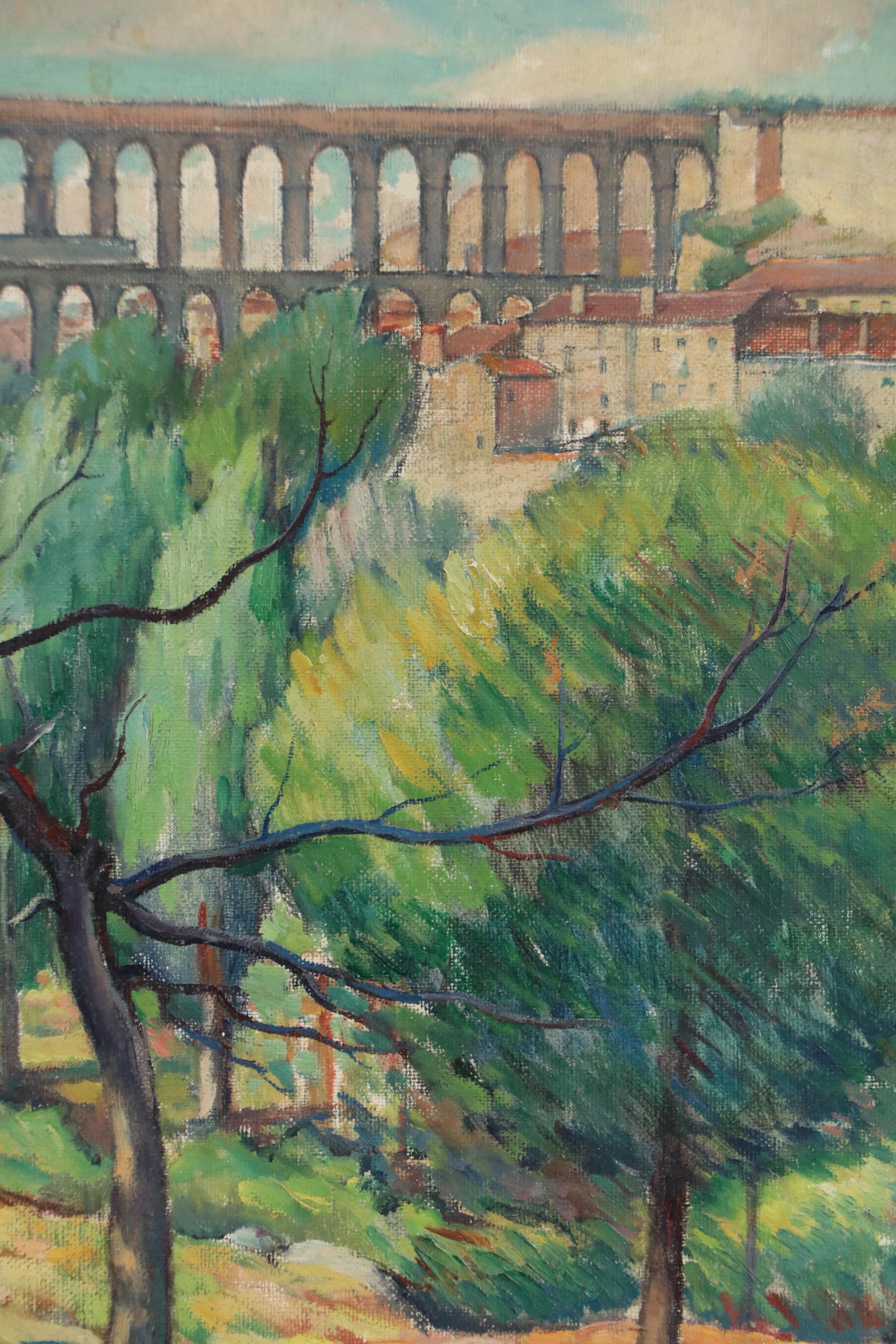 J. Barry Greene Post-Impressionist Oil Painting "The Aqueducts," 1929