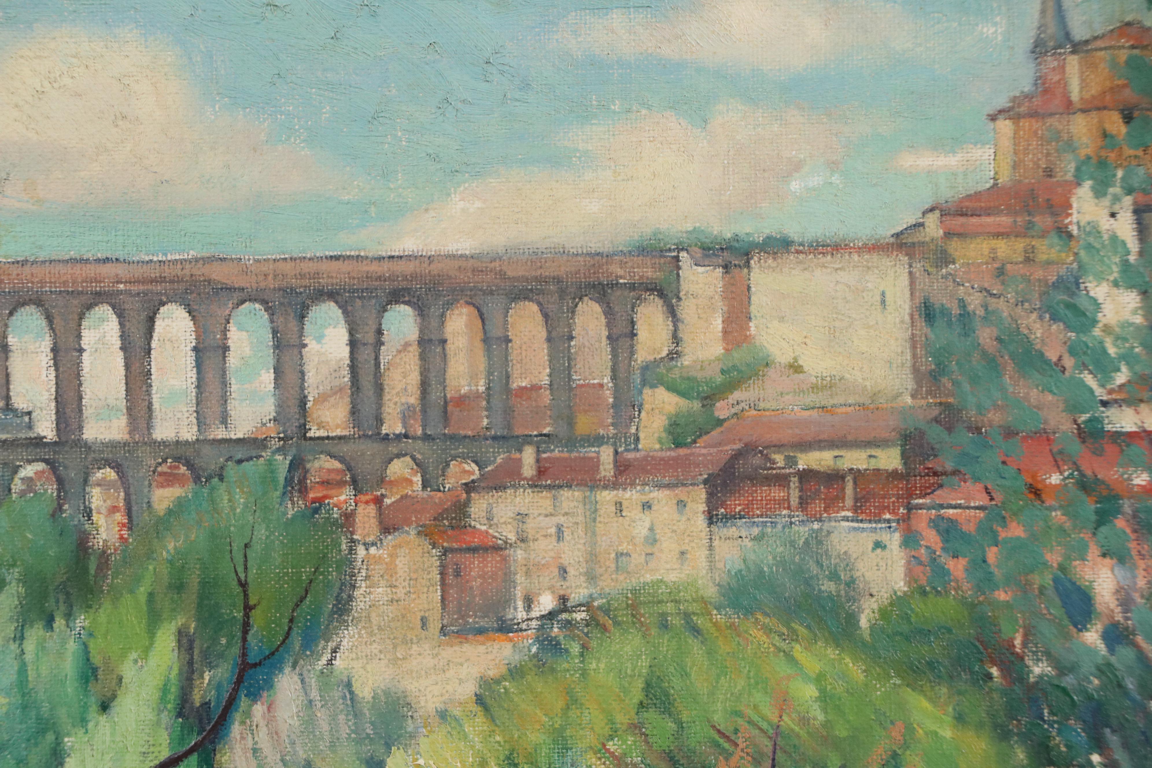 J. Barry Greene Post-Impressionist Oil Painting "The Aqueducts," 1929