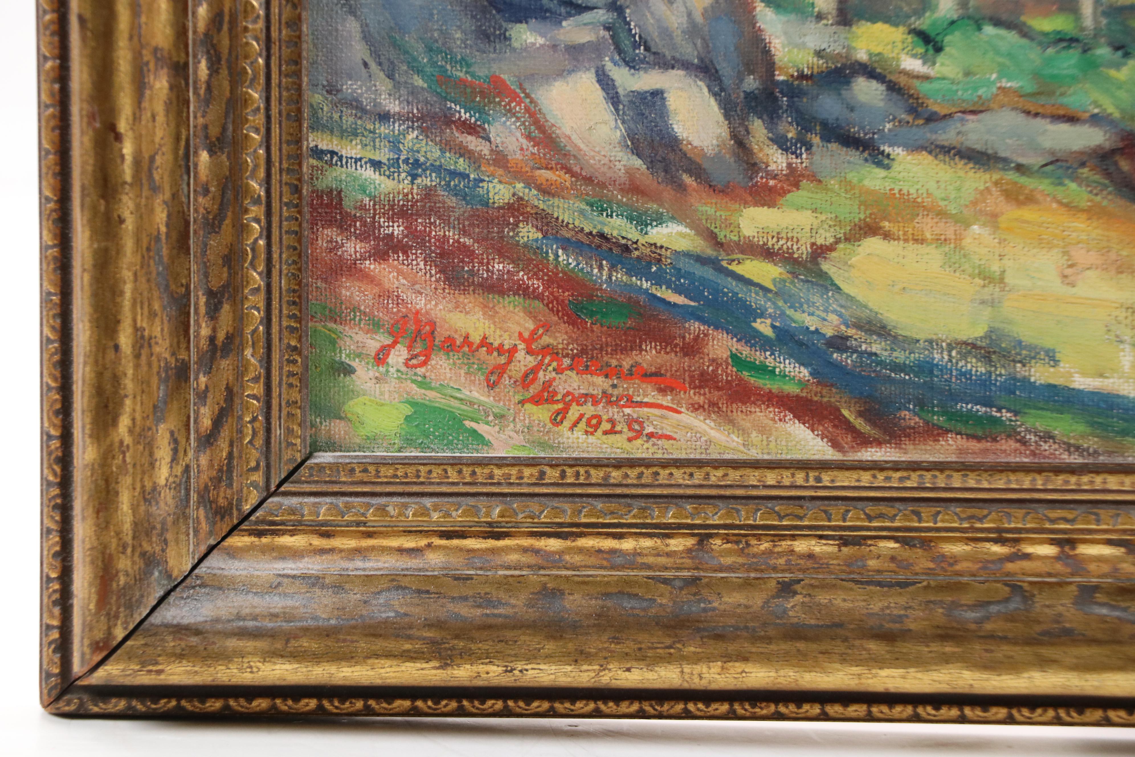 J. Barry Greene Post-Impressionist Oil Painting "The Aqueducts," 1929