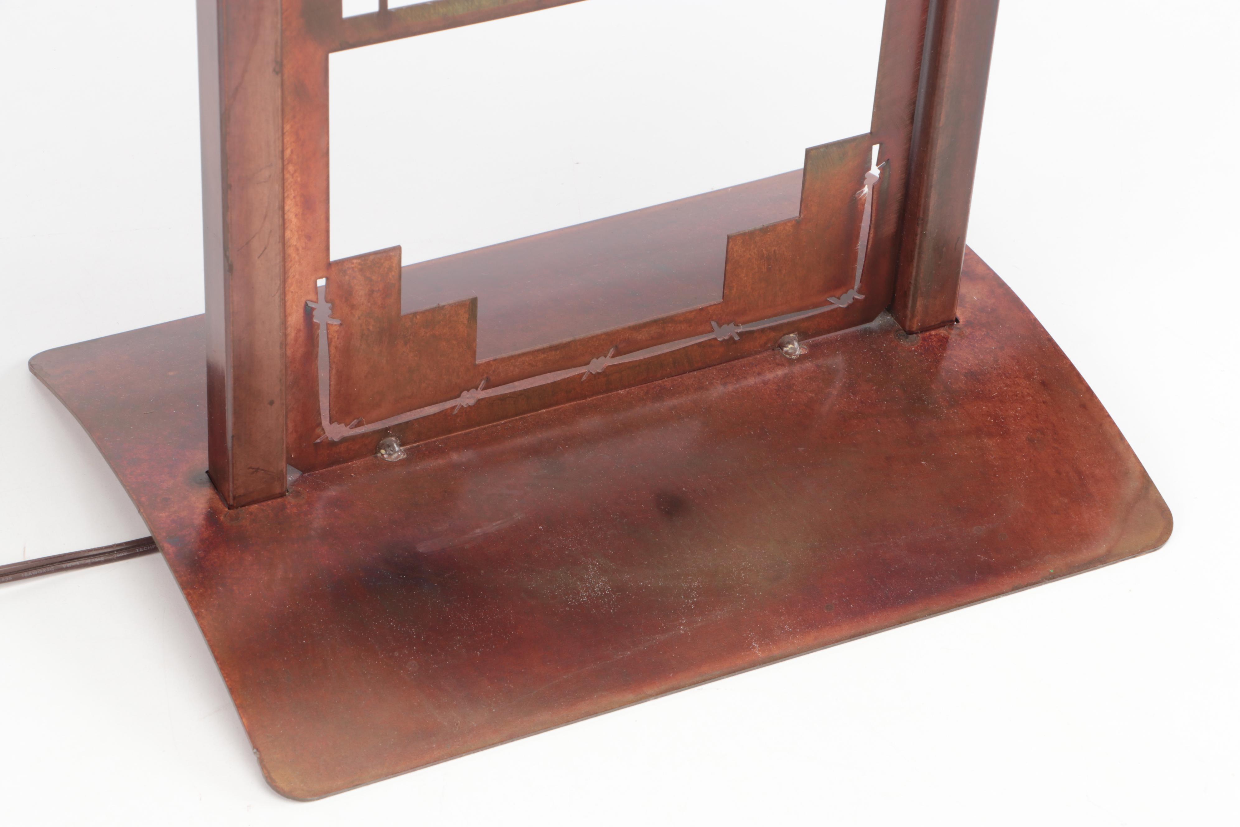 Bronze Finish Cowboy Silhouette Table Lamp