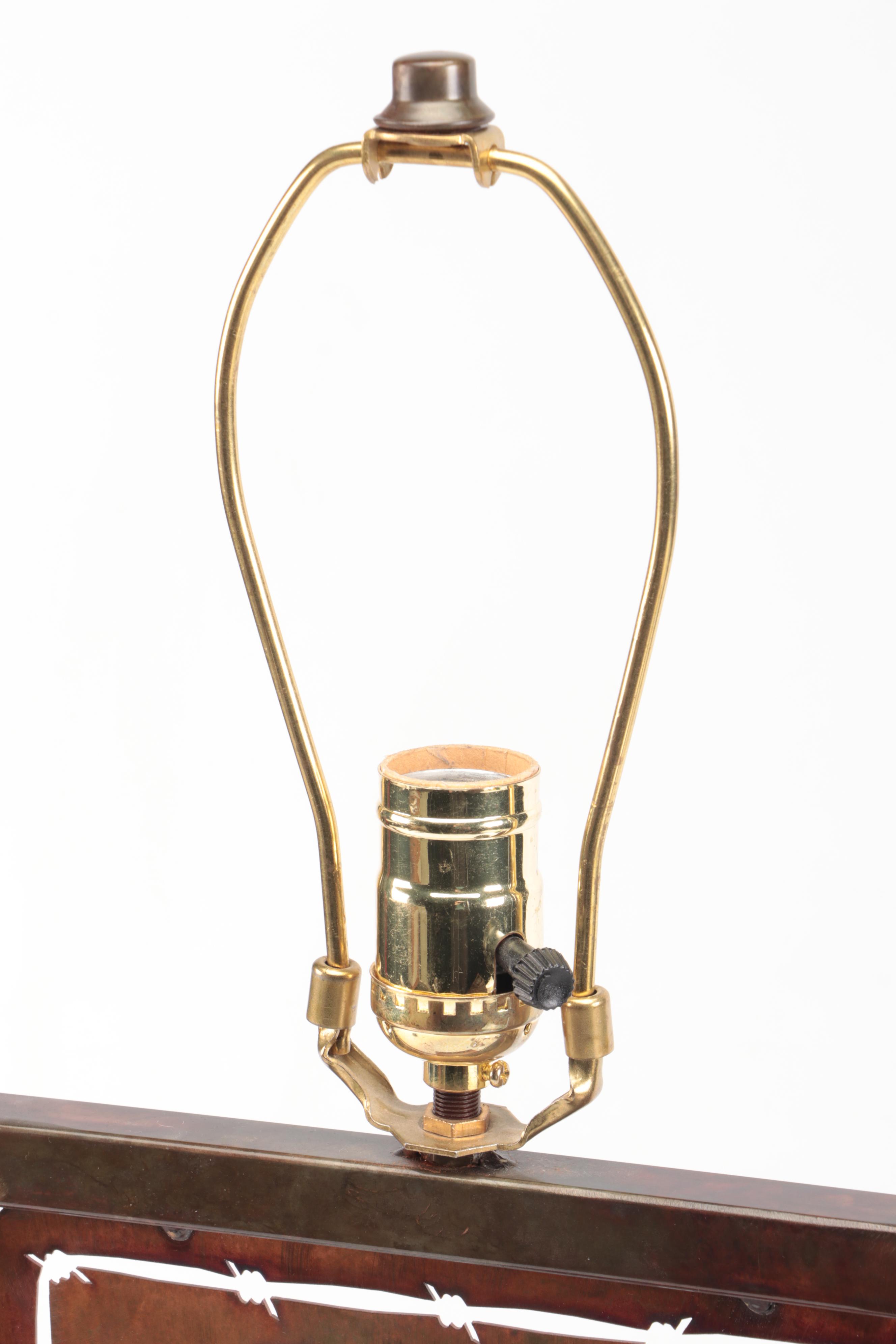 Bronze Finish Cowboy Silhouette Table Lamp