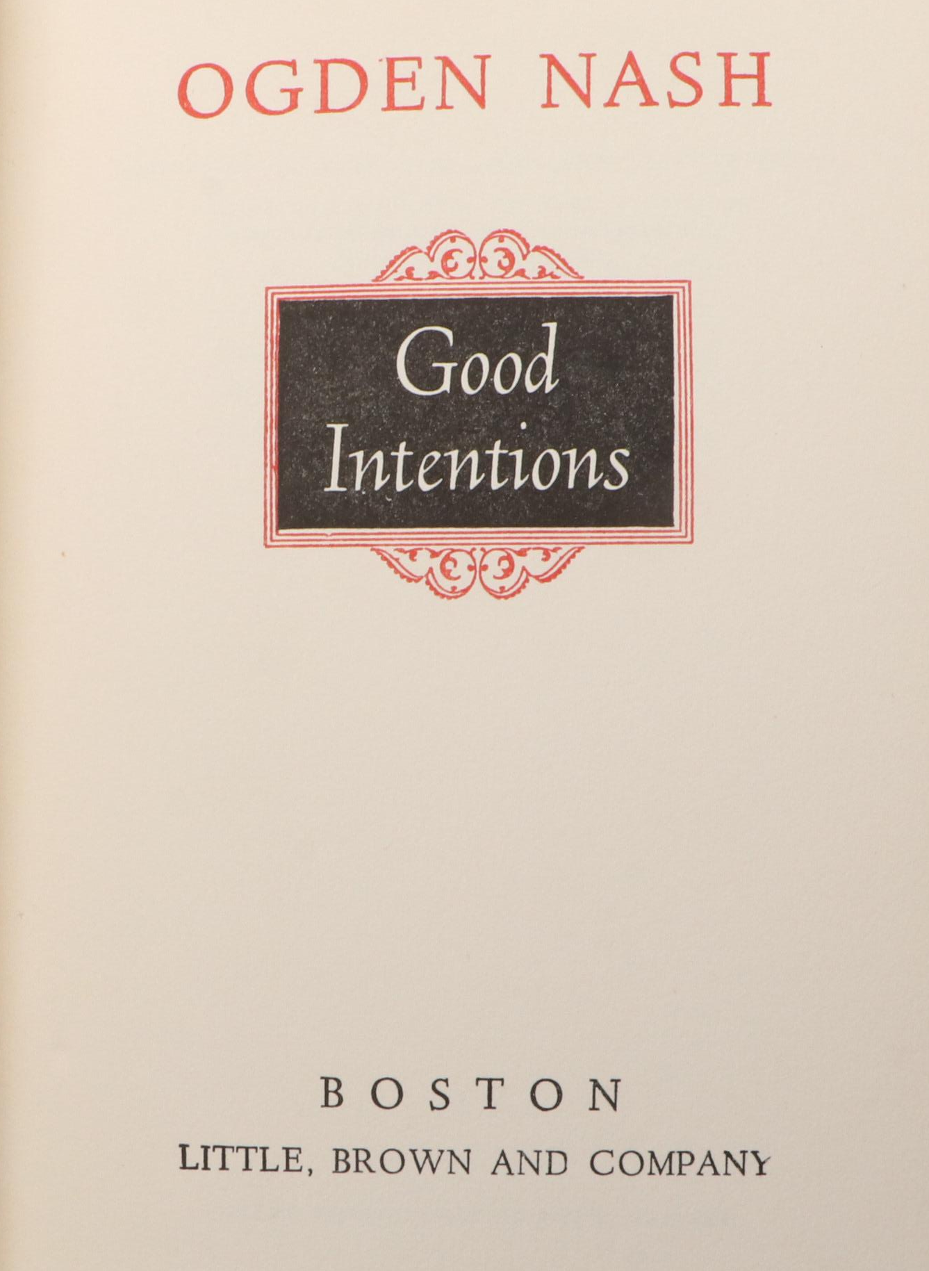 "Good Intentions," "The Private Dining Room," and More Ogden Nash Poetry Books