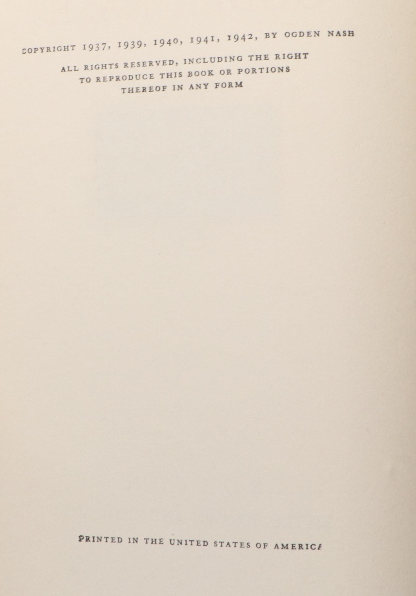 "Good Intentions," "The Private Dining Room," and More Ogden Nash Poetry Books
