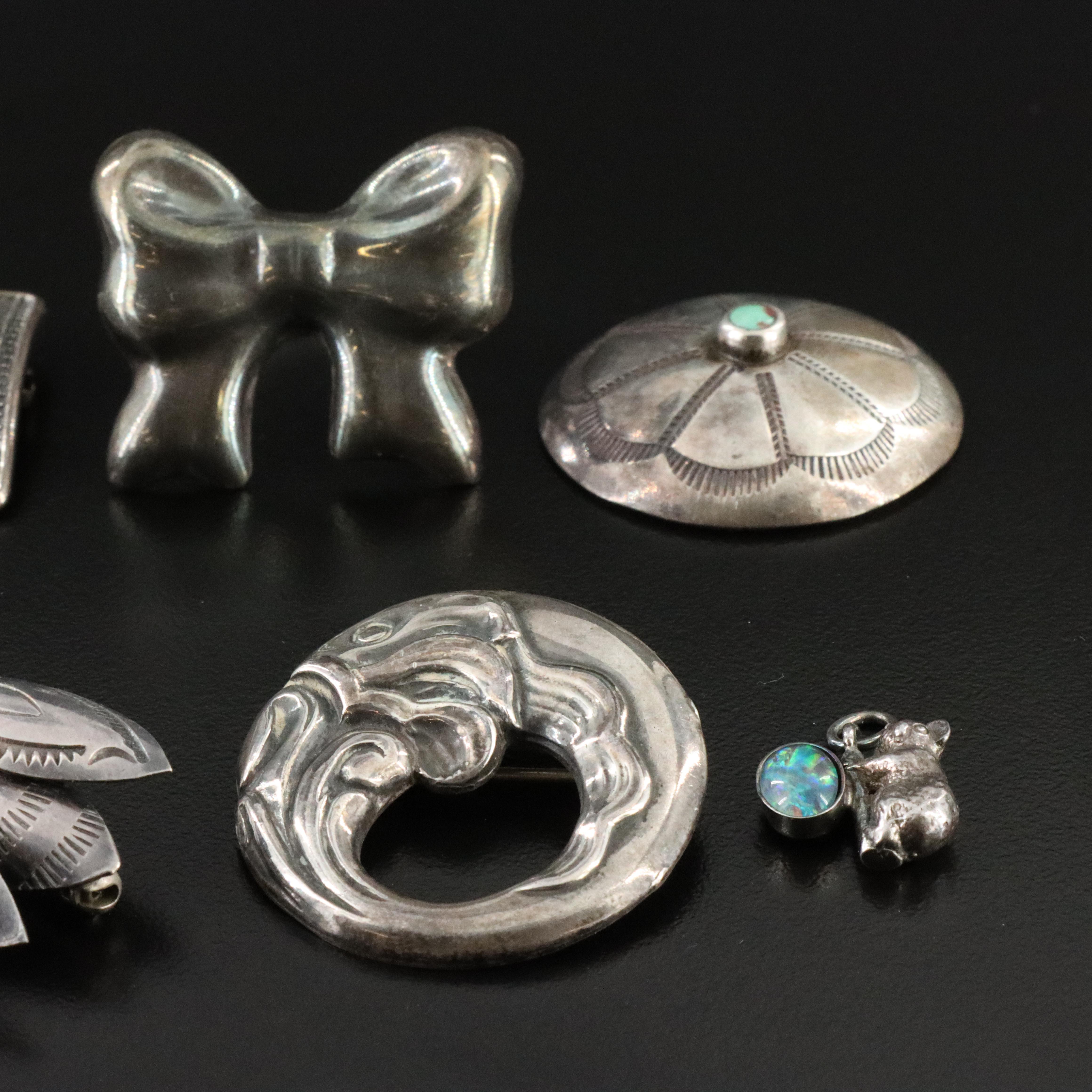 Silver Jewelry Collection Including Southwestern and Egyptian 850 Silver