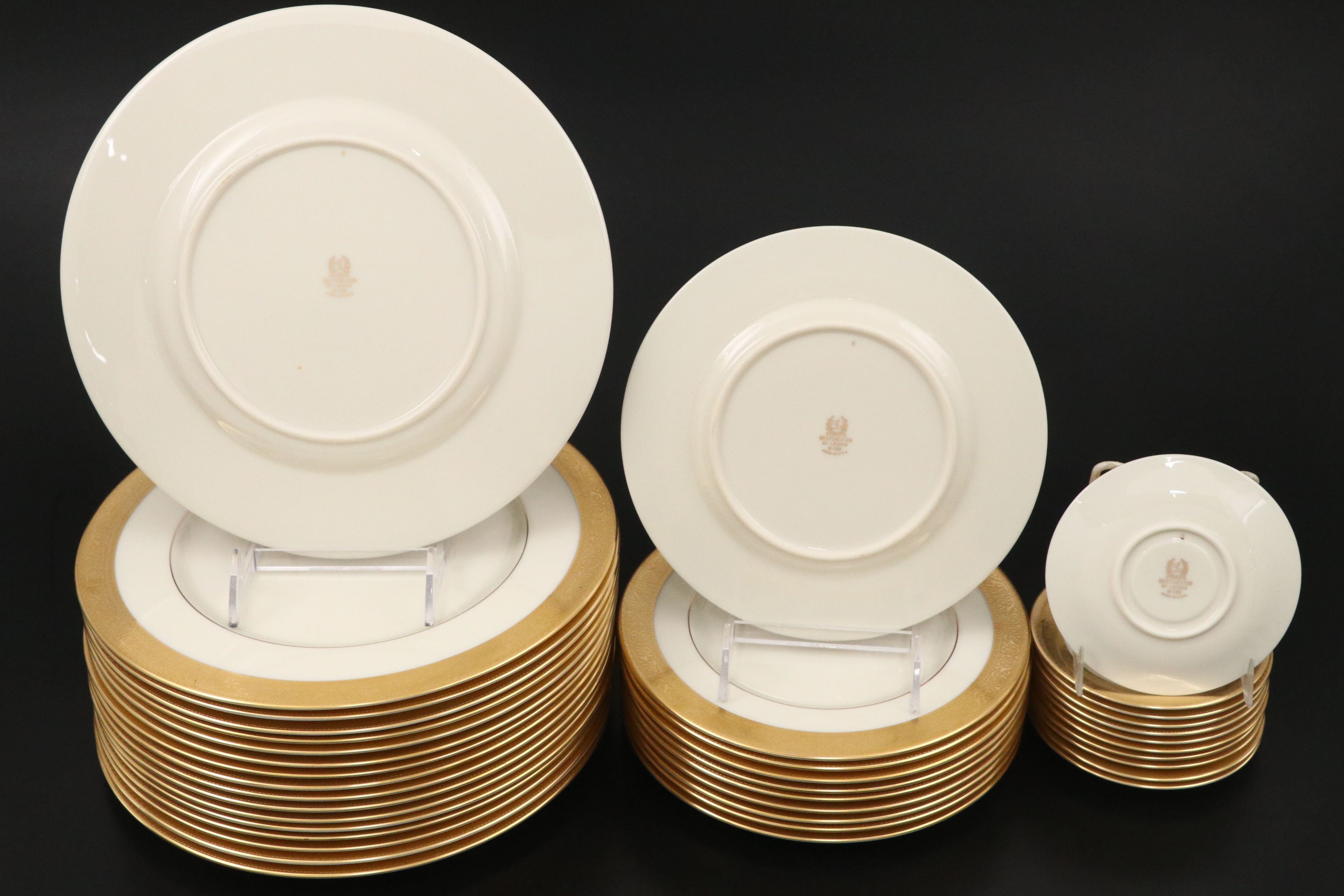 Lenox "Westchester" Porcelain Dinnerware with Other Gold Gilt Glass Tableware