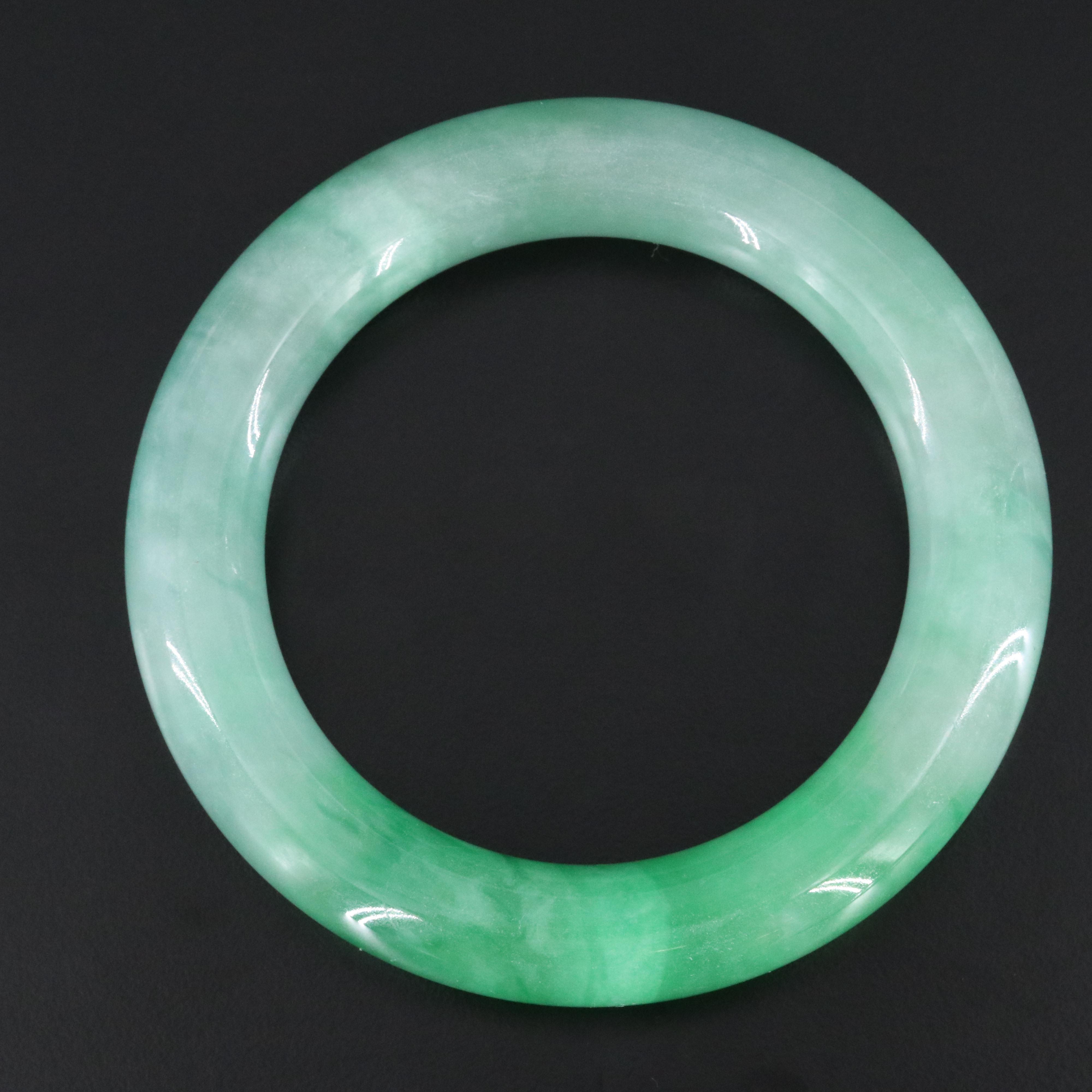 Jadeite Hololith Bangle Bracelet