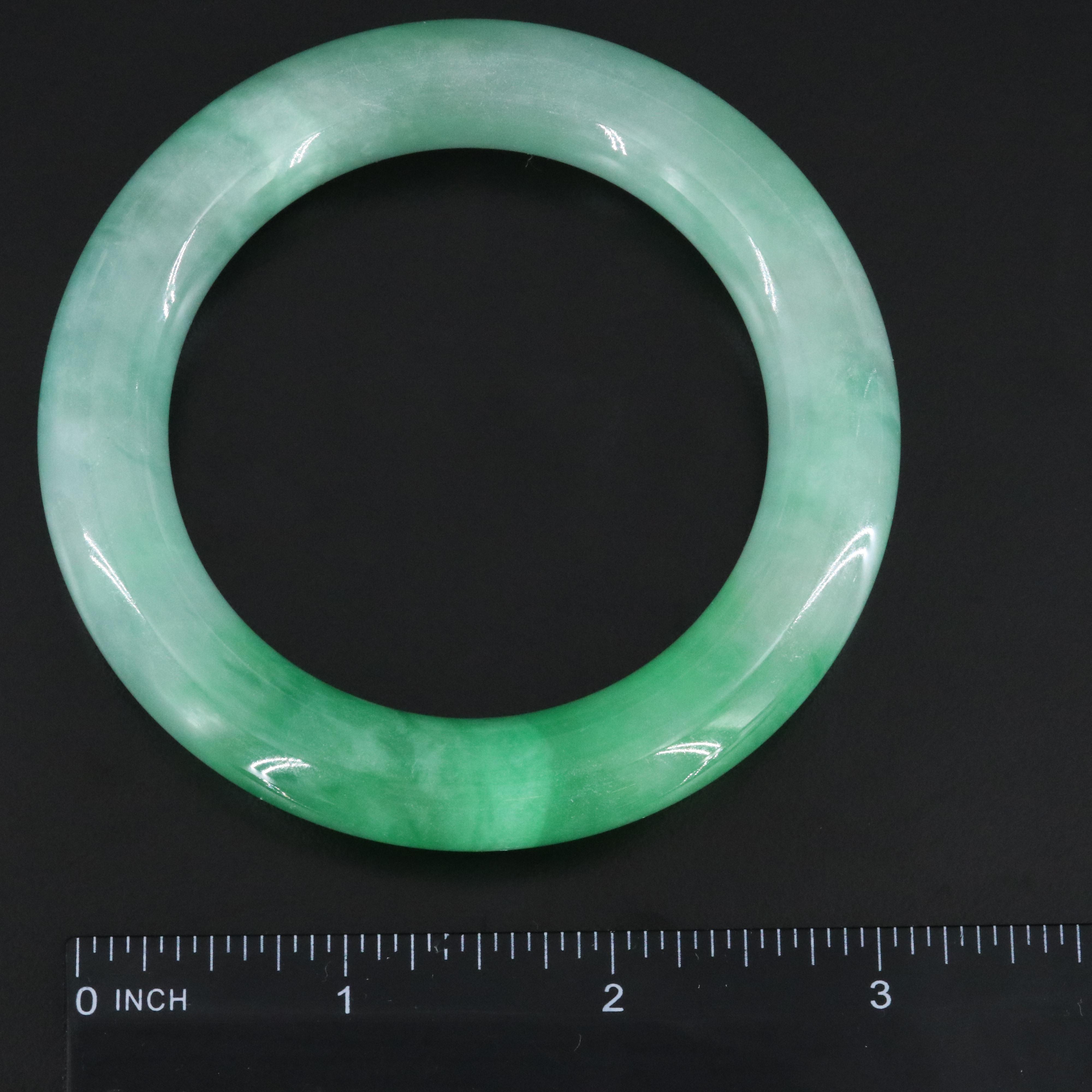 Jadeite Hololith Bangle Bracelet