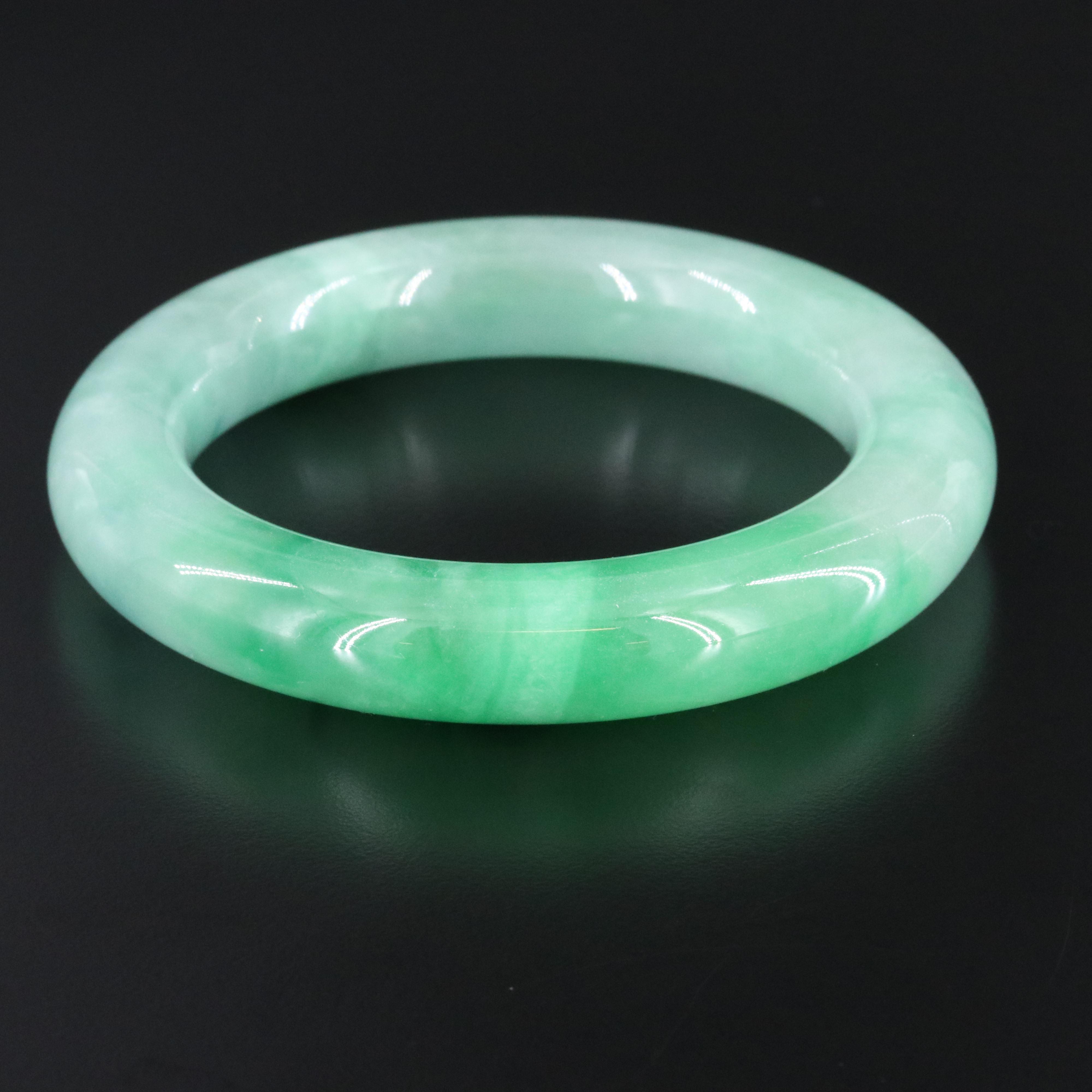 Jadeite Hololith Bangle Bracelet