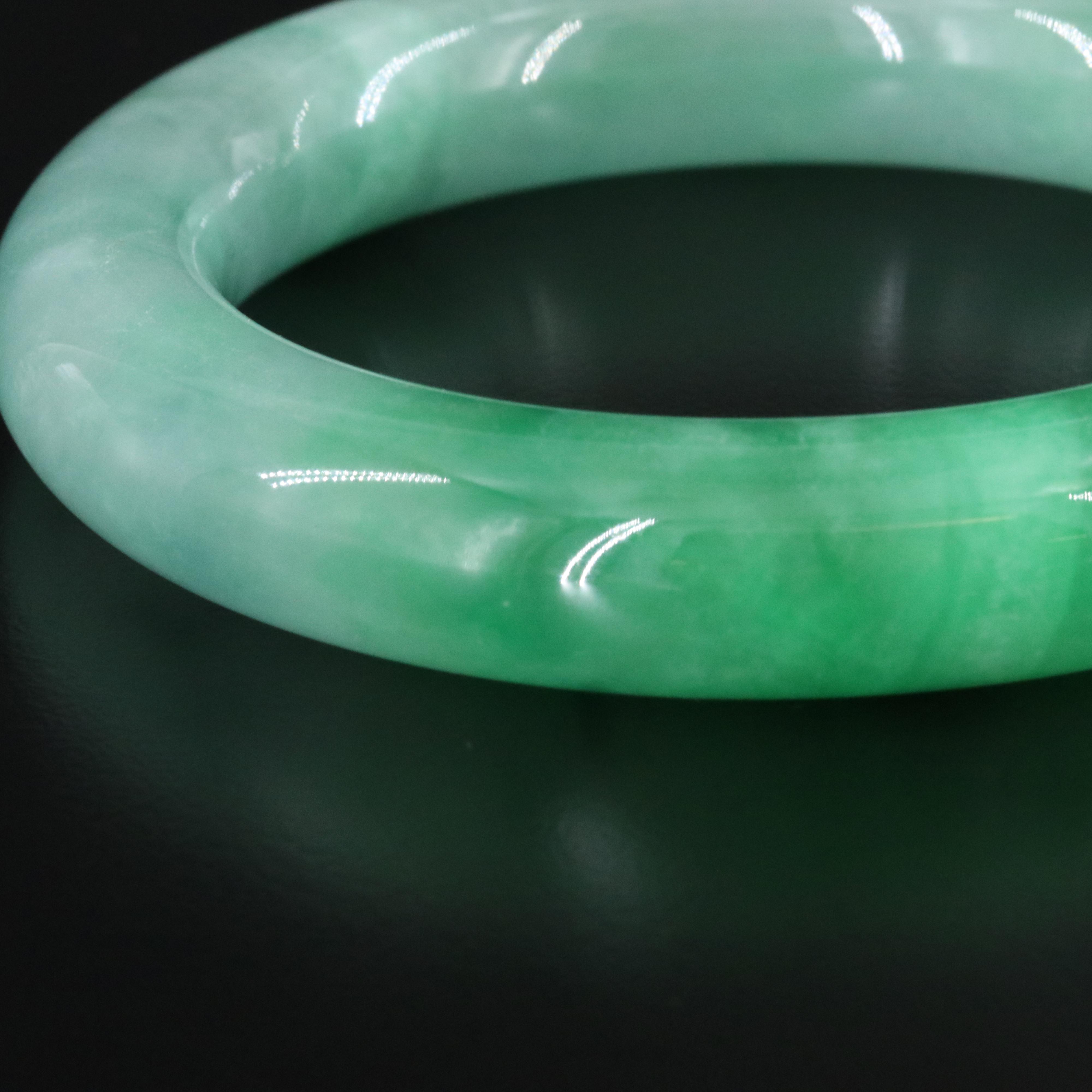 Jadeite Hololith Bangle Bracelet