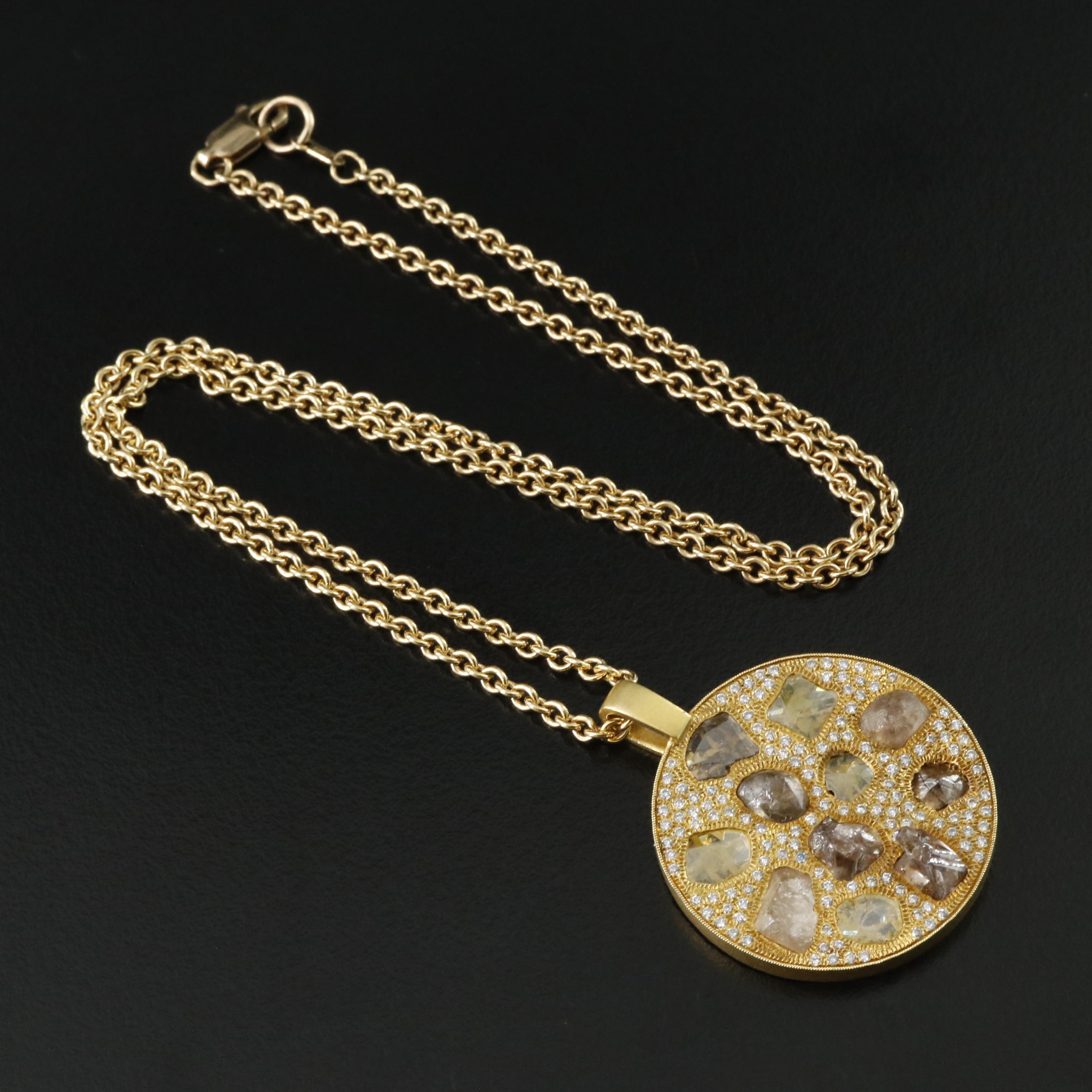 18K S&R Designs Diamond Pendant Necklace