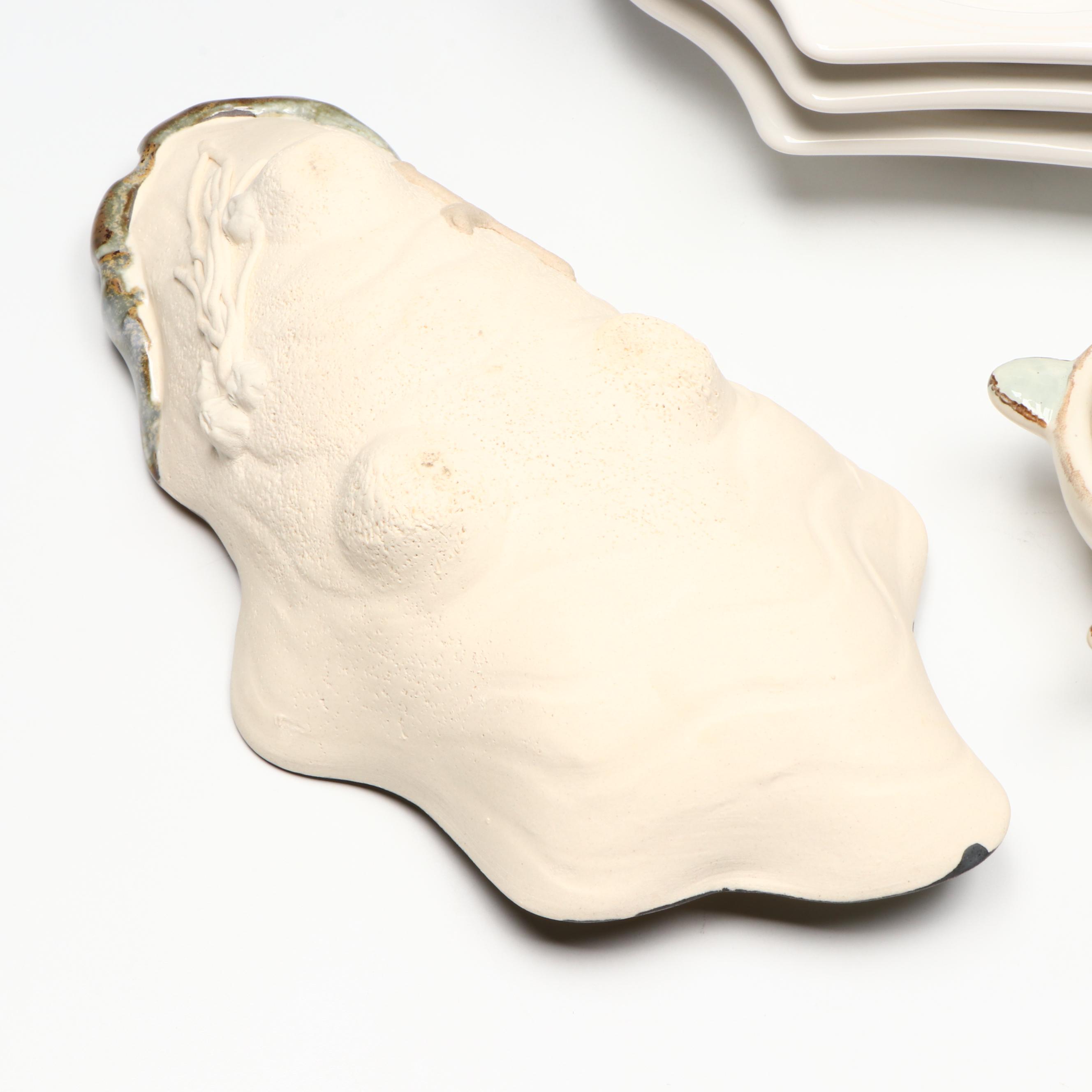 Homer Laughlin "Fiesta" Shell Plates with Oyster Serving Dish and Turtle Dip Set