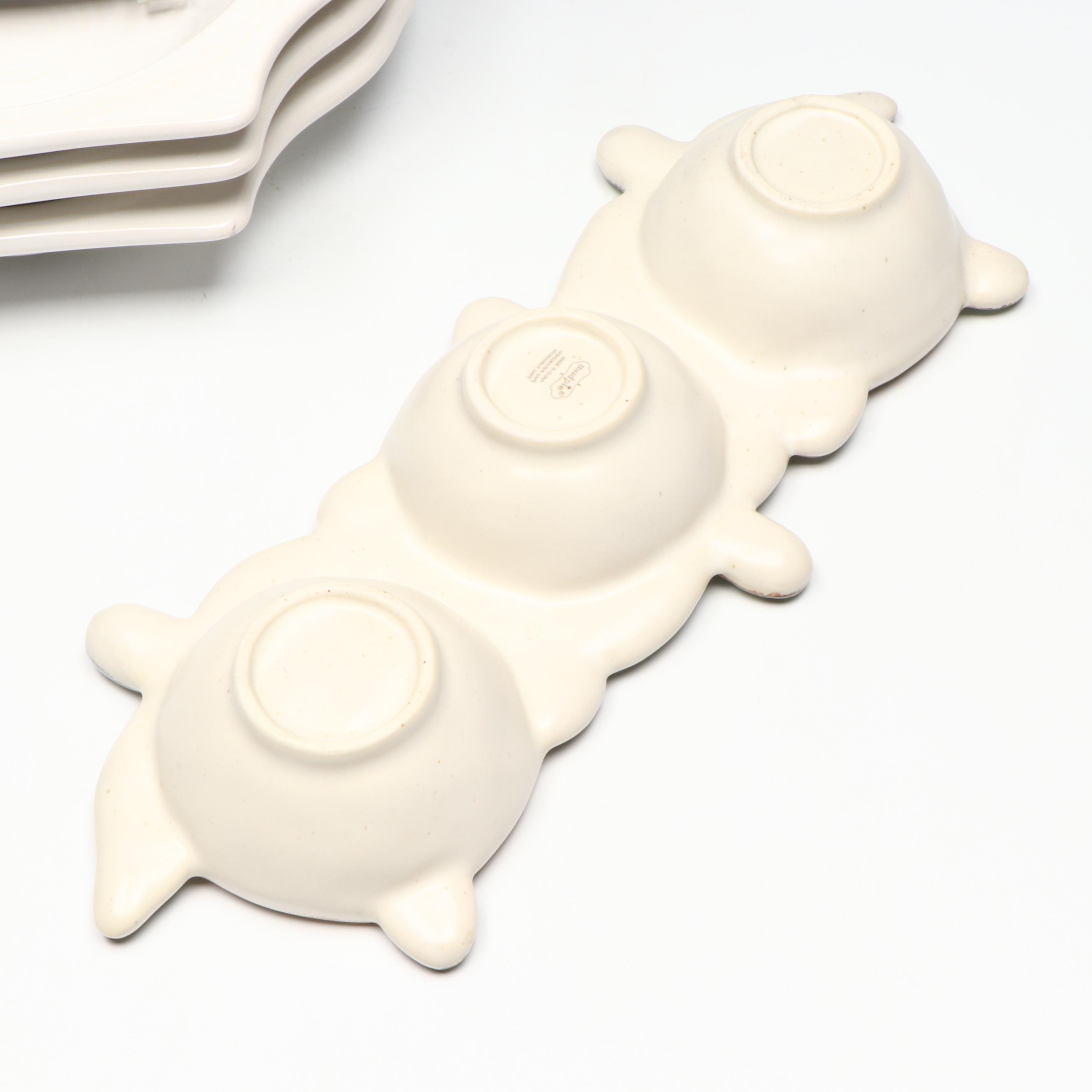 Homer Laughlin "Fiesta" Shell Plates with Oyster Serving Dish and Turtle Dip Set