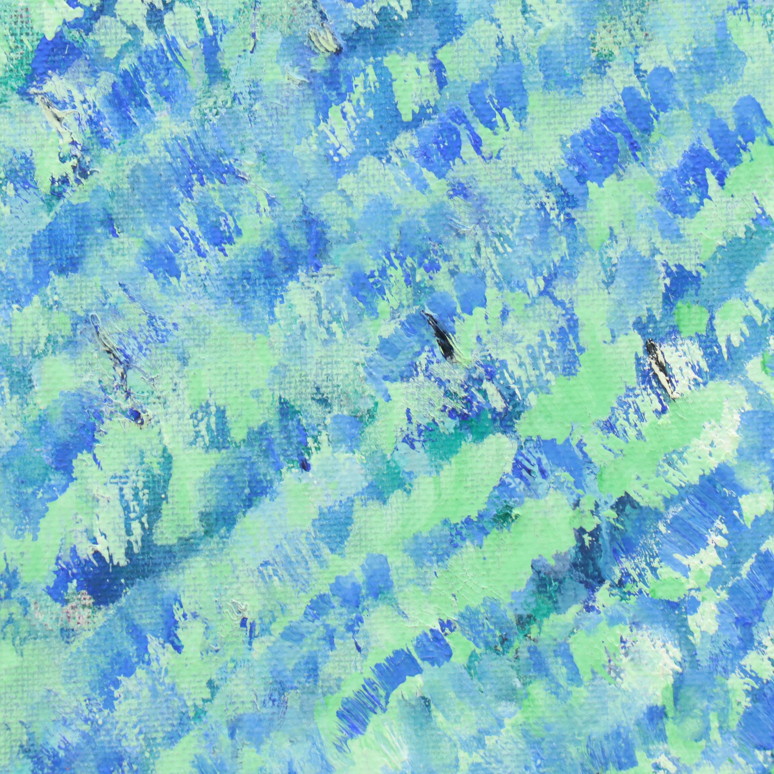 Janice Guttman Stylized Floral Acrylic Painting, 1992