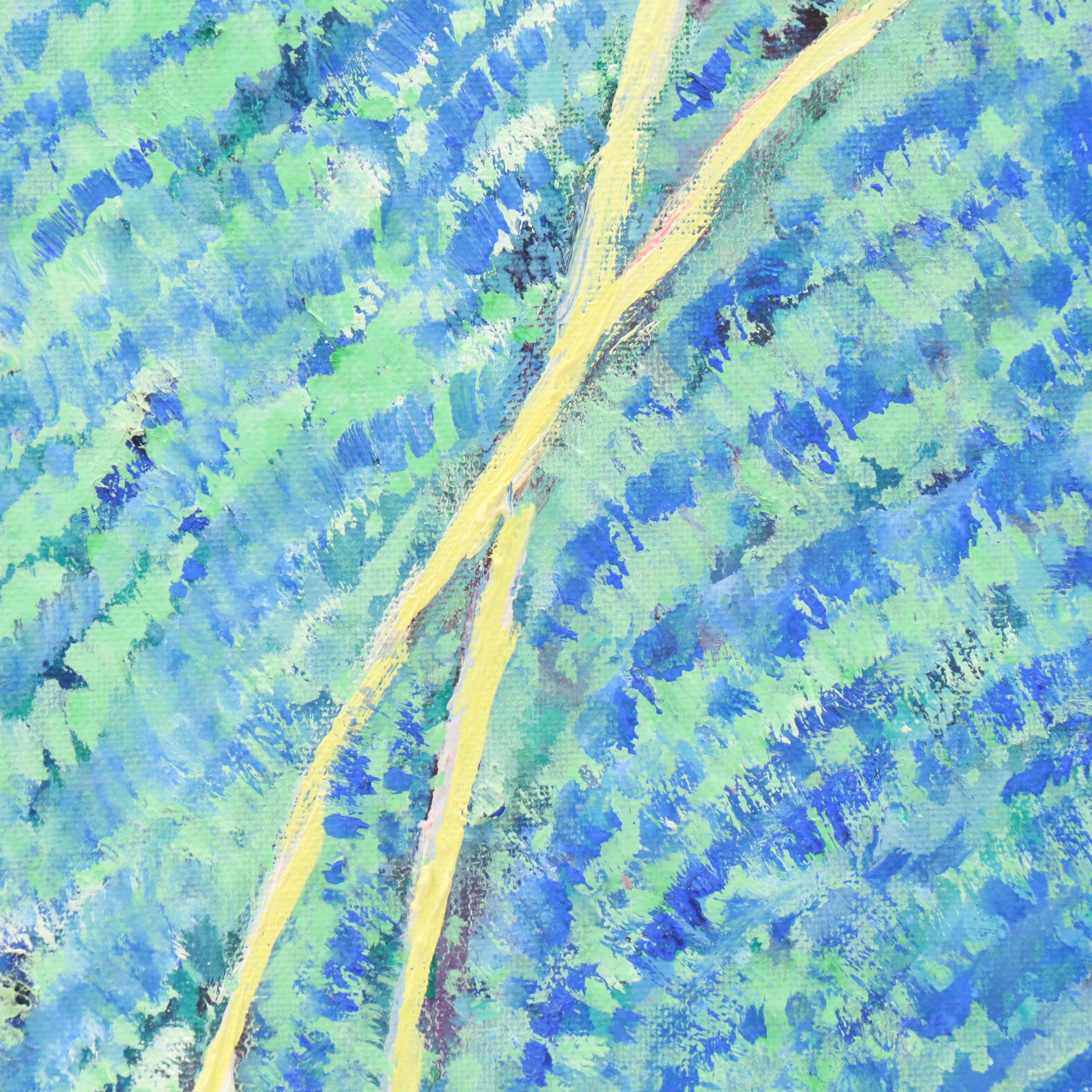 Janice Guttman Stylized Floral Acrylic Painting, 1992