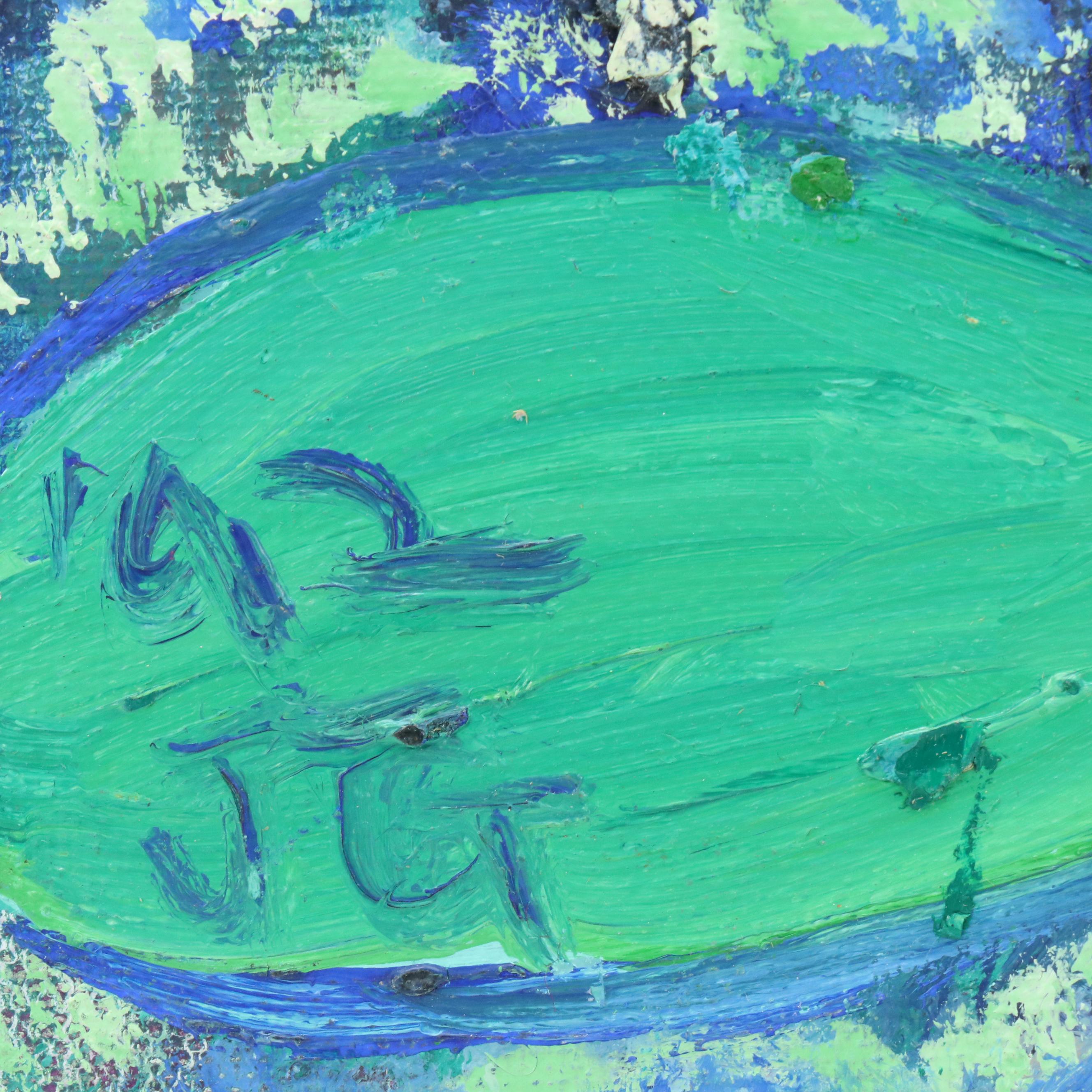 Janice Guttman Stylized Floral Acrylic Painting, 1992