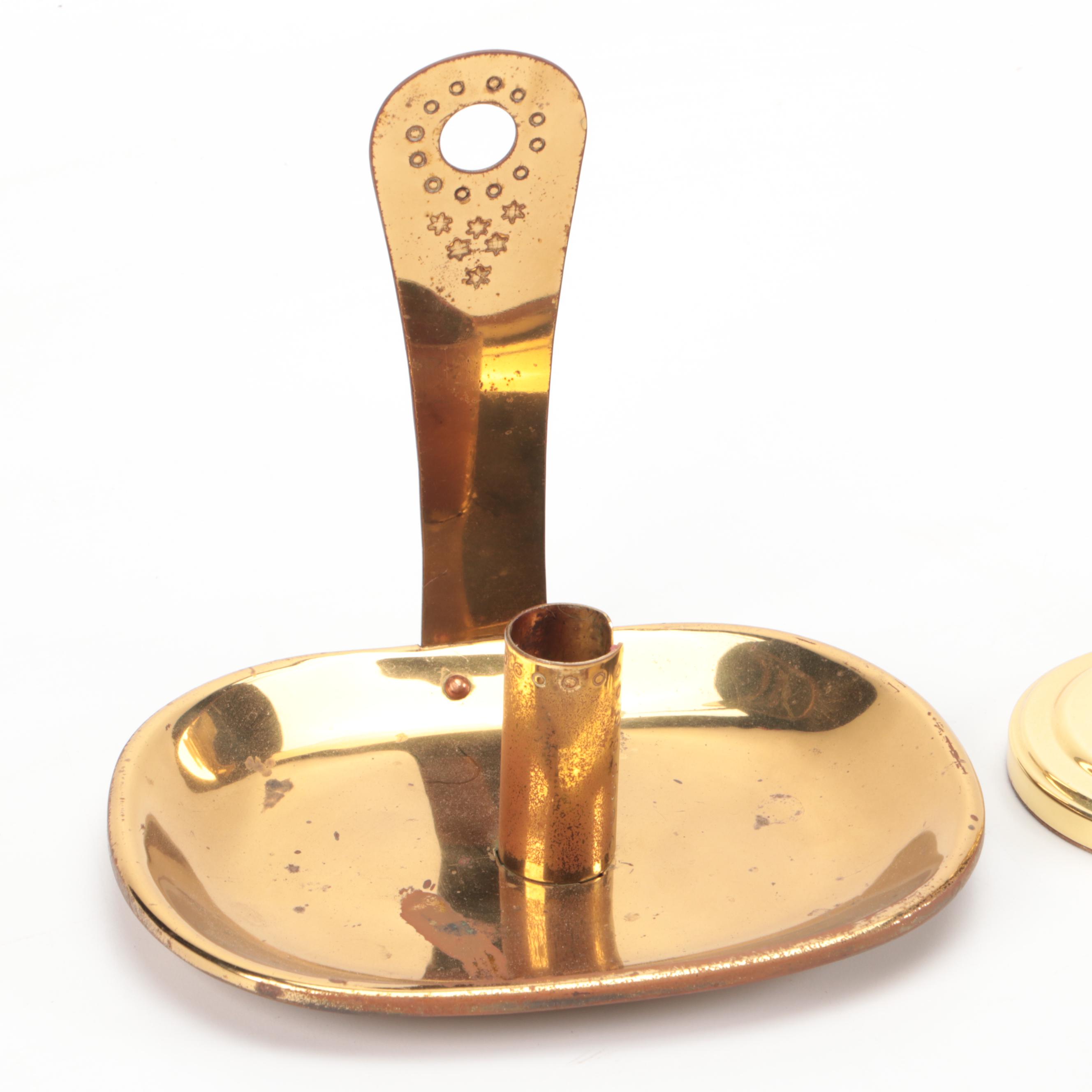 Baldwin and Other Brass Candle Holders and Wall Sconce