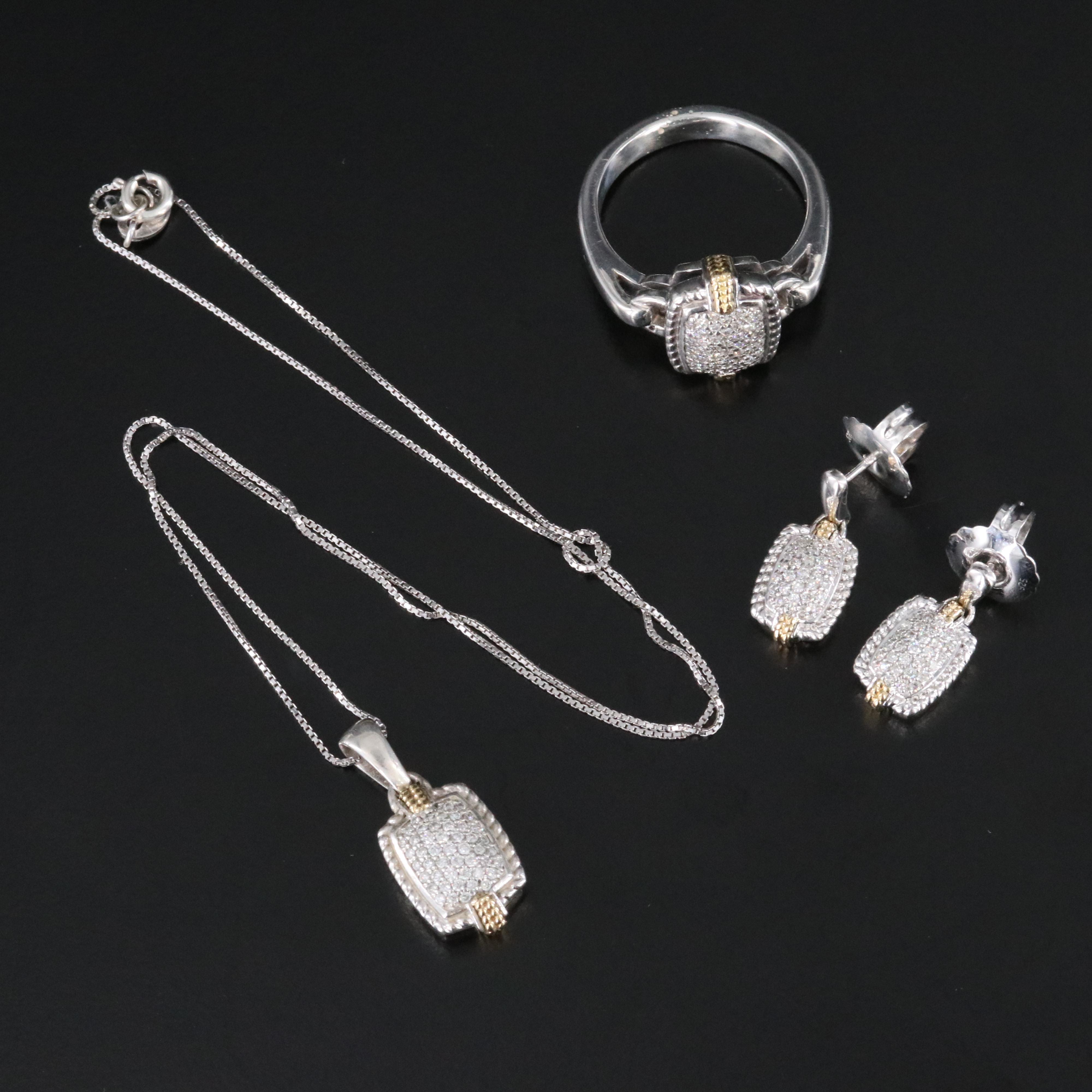 Sterling Diamond Jewelry Collection with 18K Accents