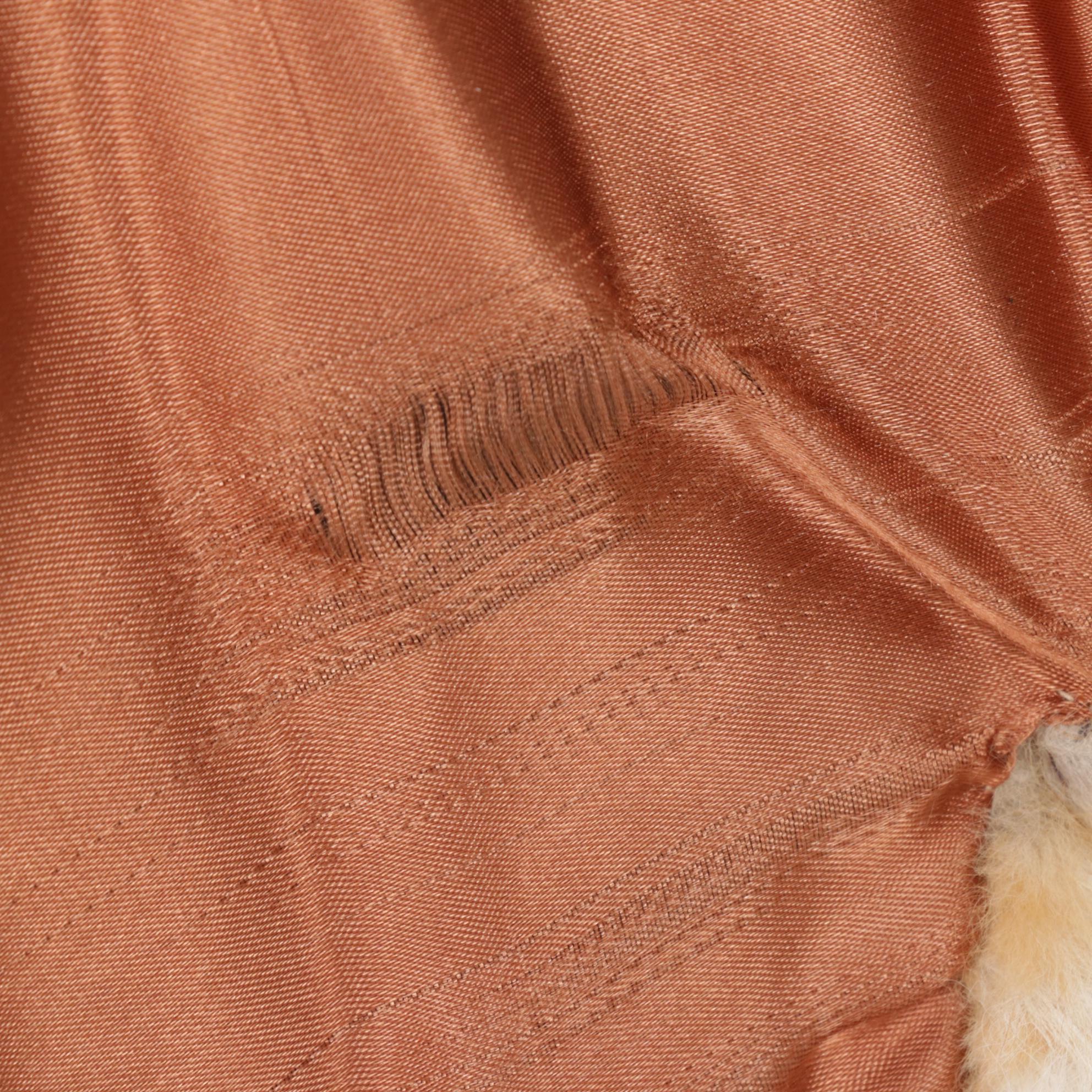 Red and Grey Fox Fur Patchwork Coat with Drawstring Belt, 1970s