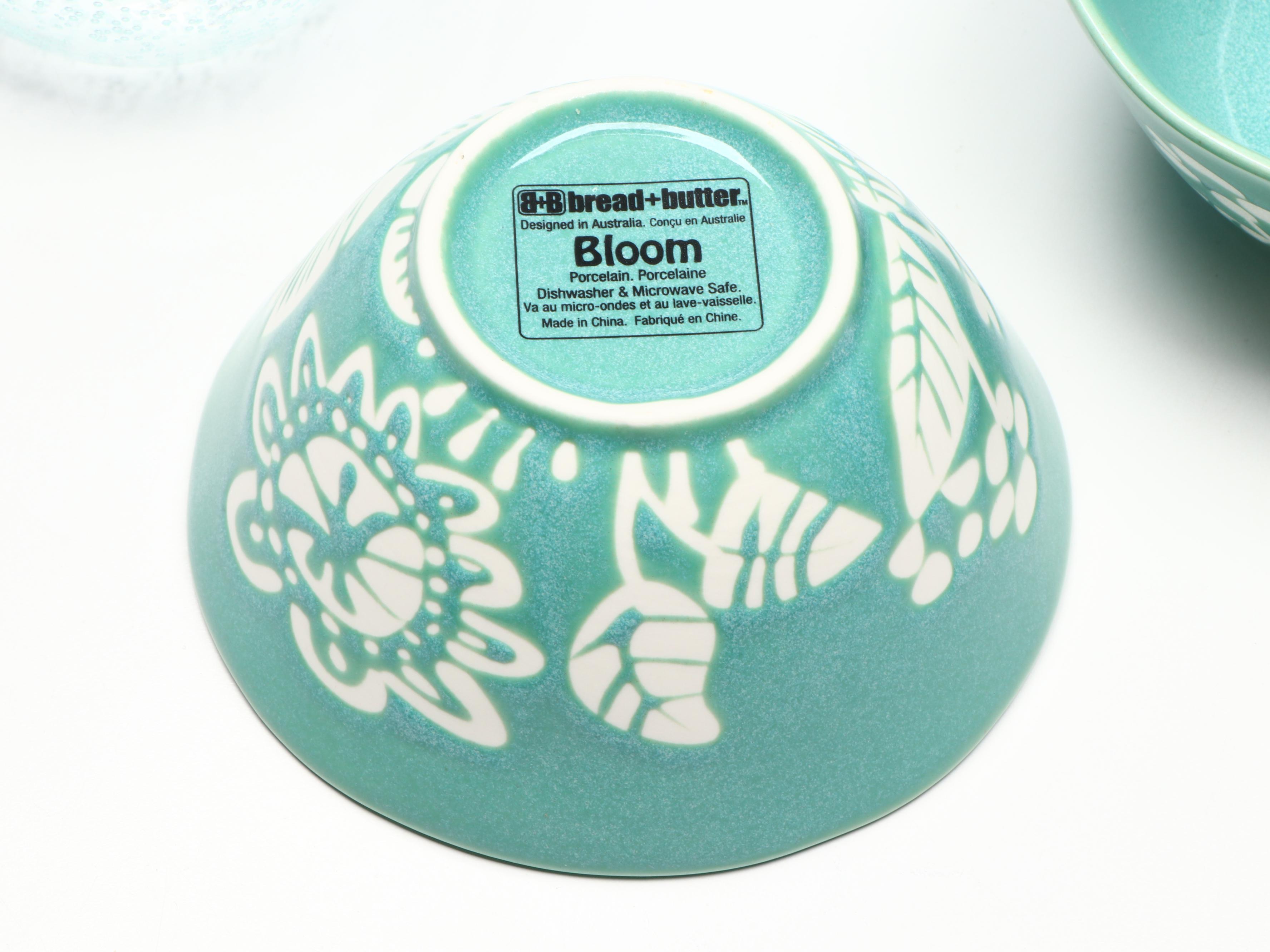 B+B Australian "Bloom" Dinnerware with Acrylic Drinking Glasses