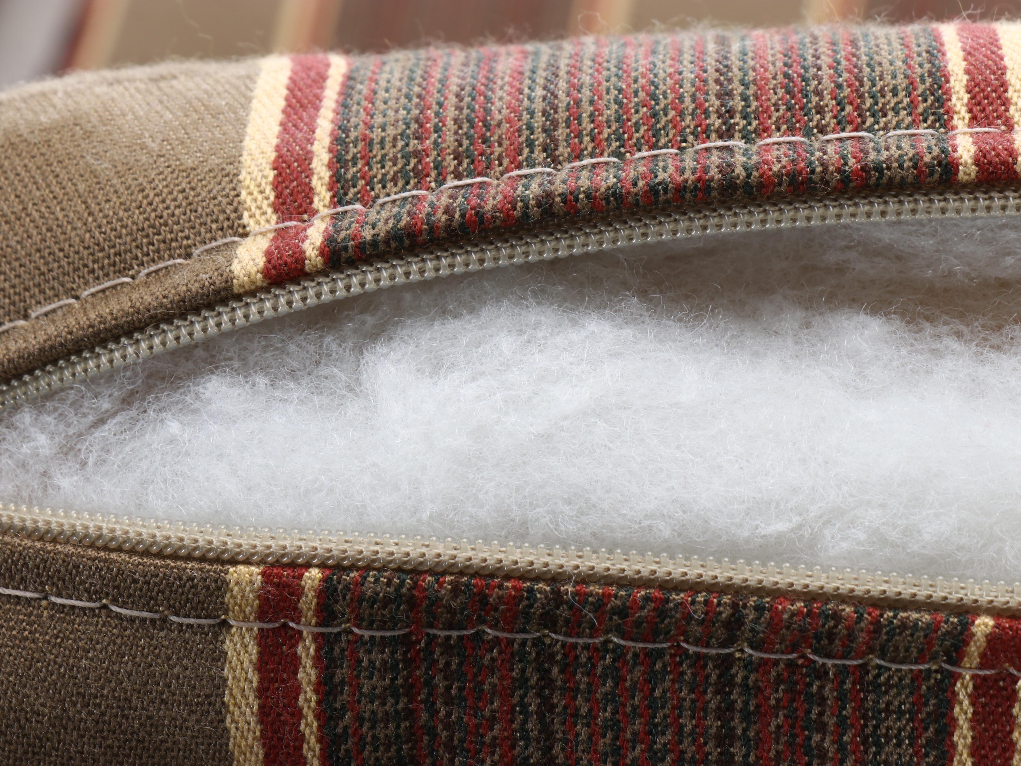 Set of Four Roger's Cushions Inc. Striped Outdoor Tie-Back Seat Cushions