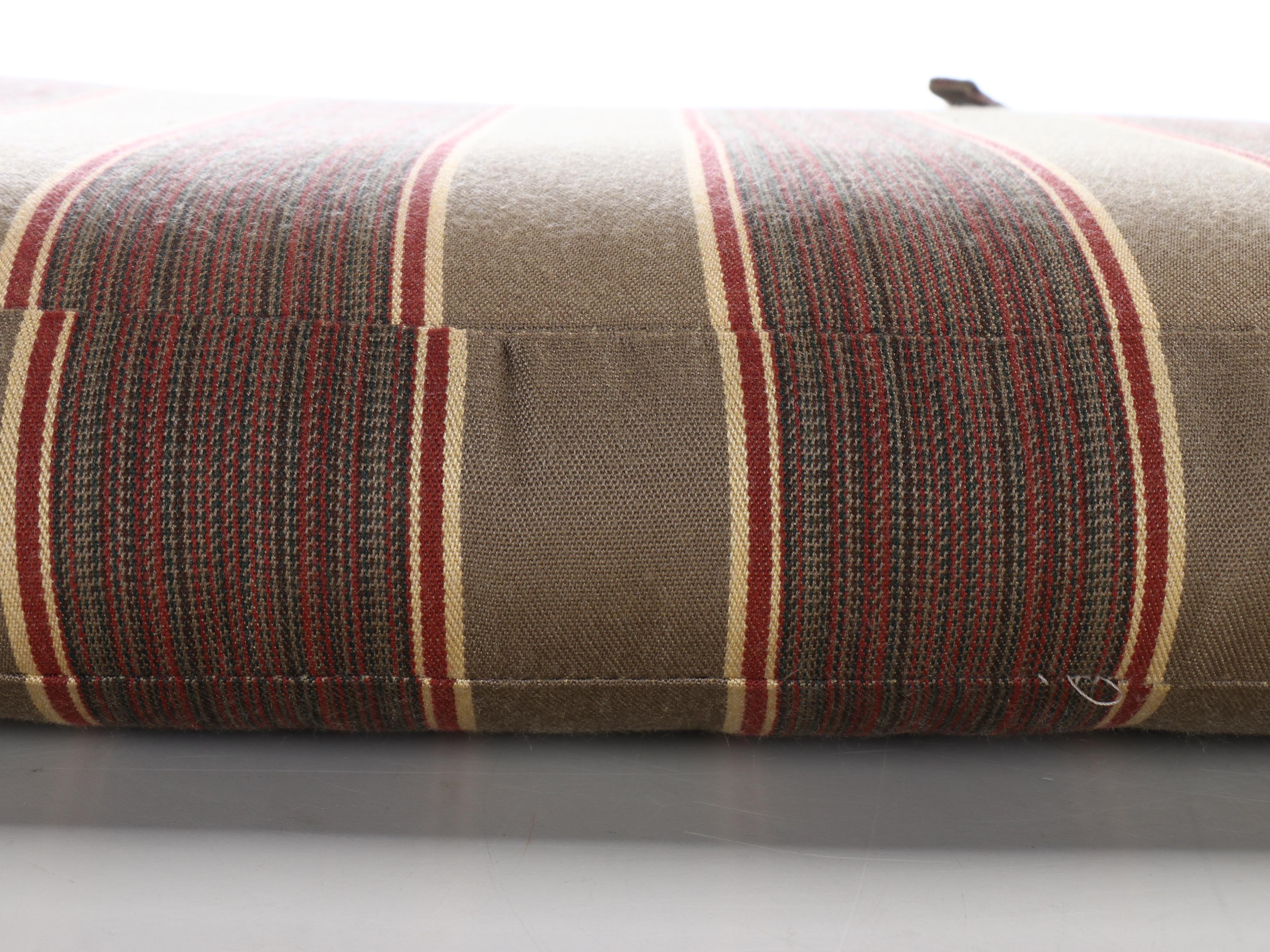 Set of Four Roger's Cushions Inc. Striped Outdoor Tie-Back Seat Cushions