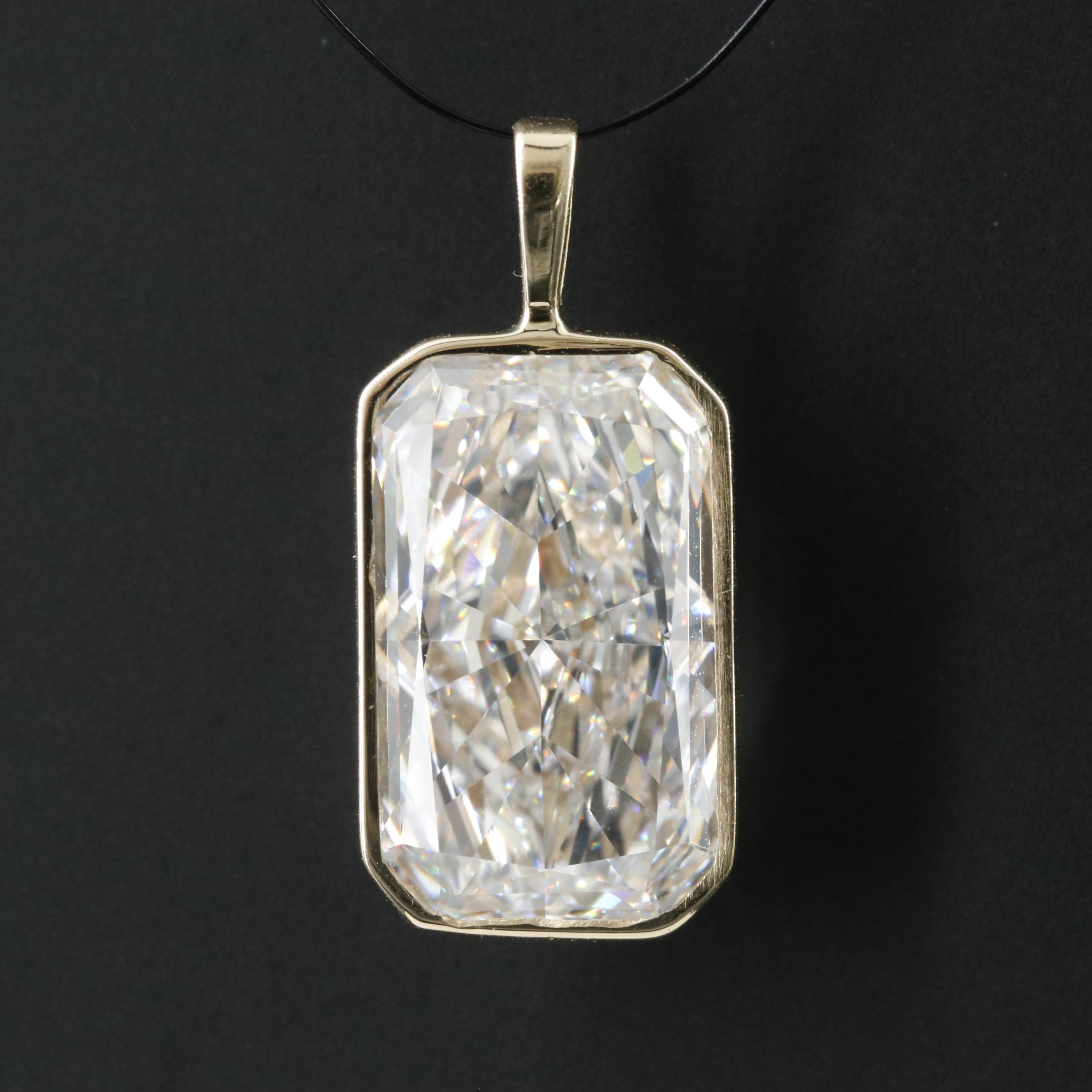 14K 7.99 CT Lab Grown Diamond Pendant with an IGI Report