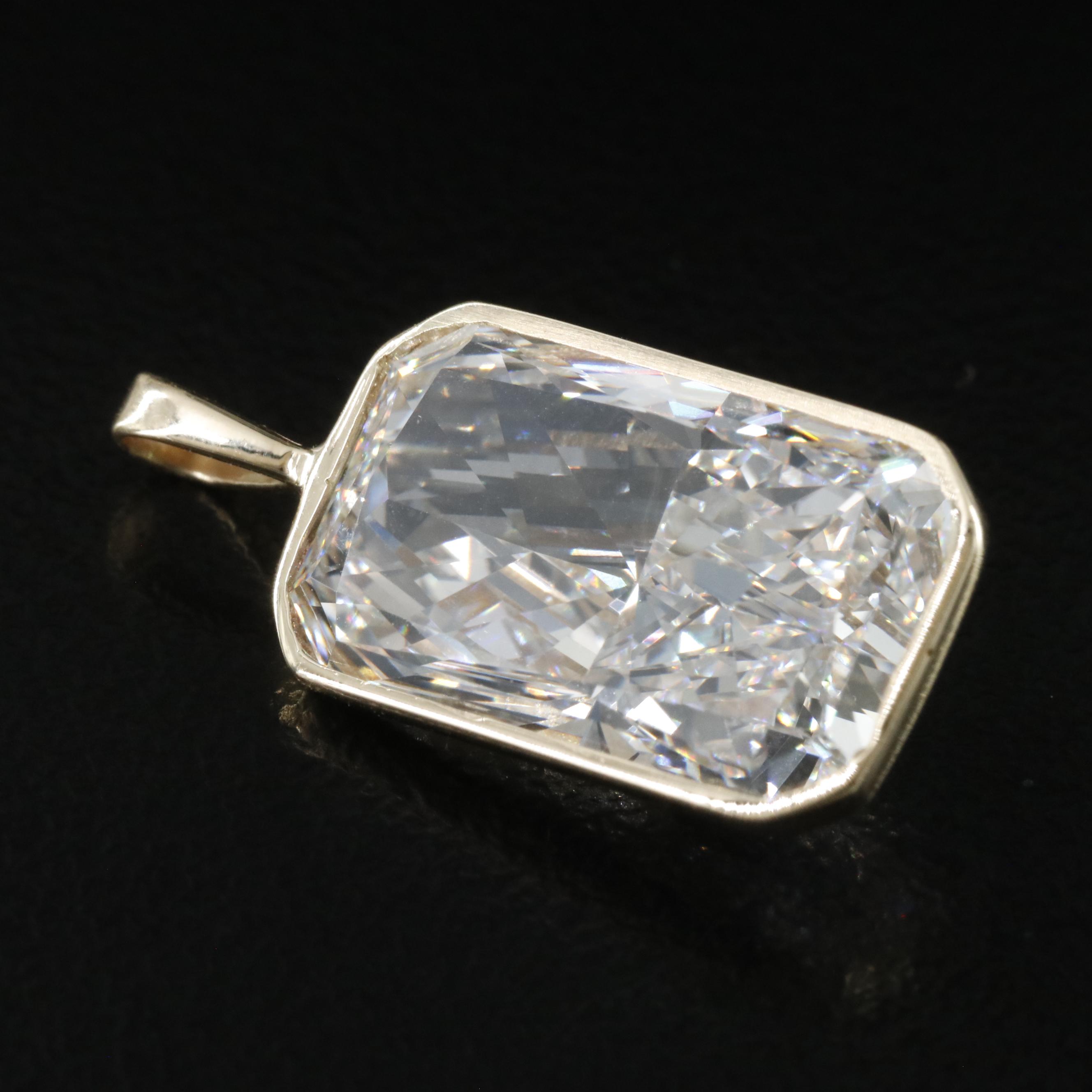 14K 7.99 CT Lab Grown Diamond Pendant with an IGI Report