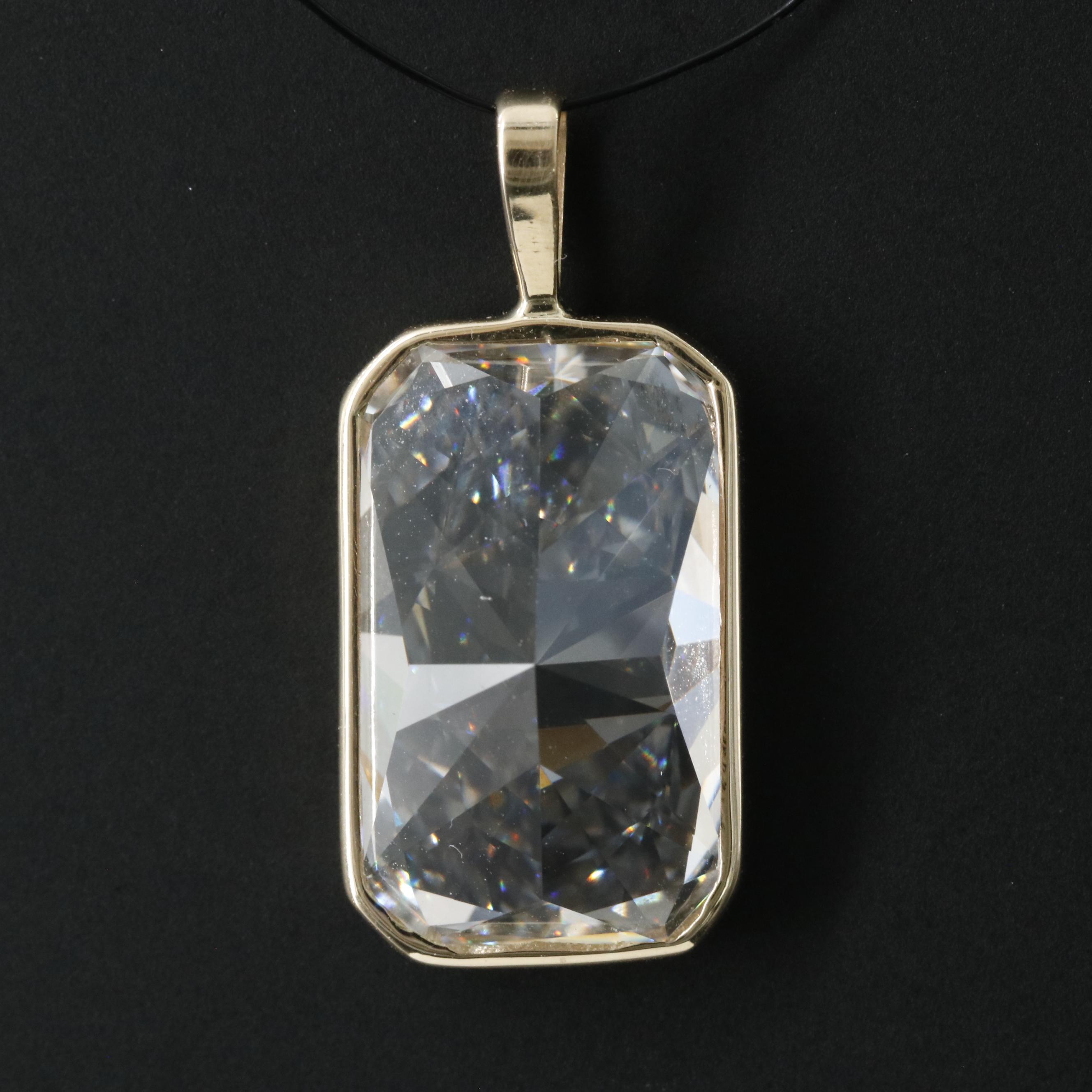 14K 7.99 CT Lab Grown Diamond Pendant with an IGI Report