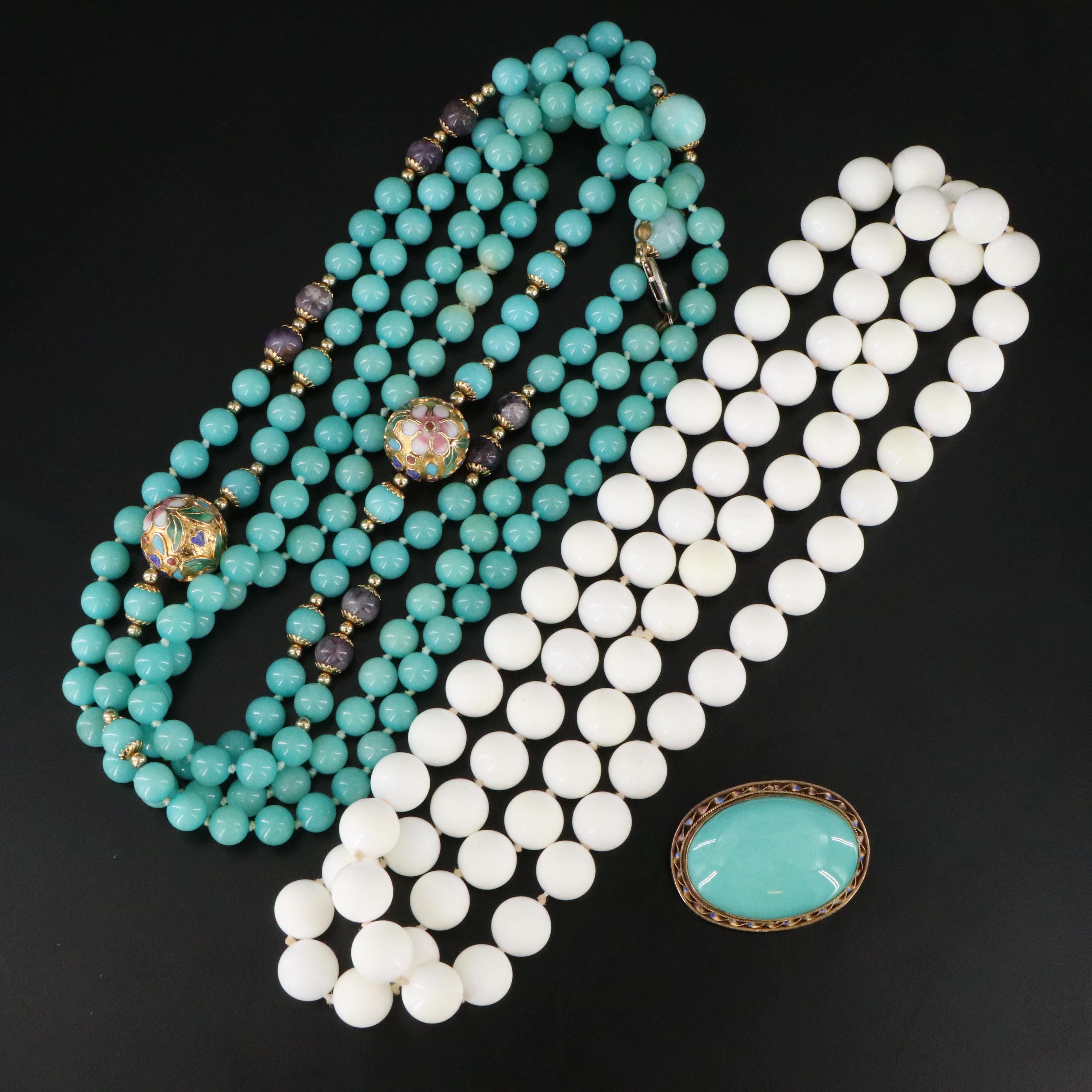 Chinese Export Pin, Sterling, and Turquoise Featured in Jewelry Collection